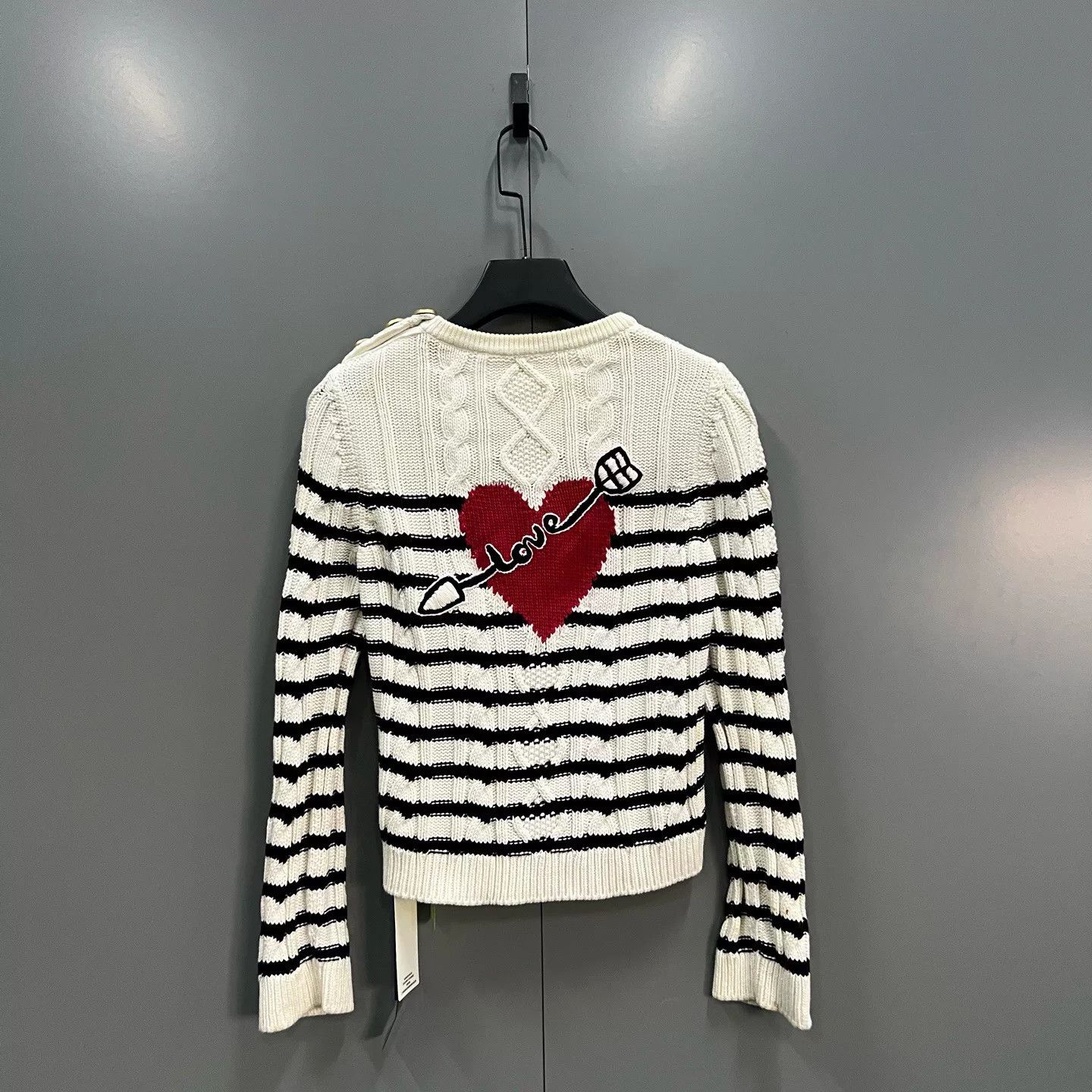 Valentino striped heart sweater by valentino Size XS / US 0-2 / IT 36-38 - 2 Thumbnail