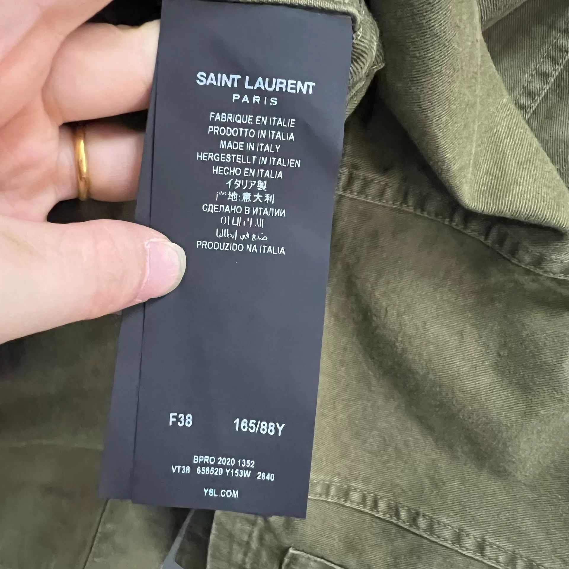 Saint Laurent Paris saint laurent green logo work shirt Size US M / EU 48-50 / 2 - 4 Thumbnail