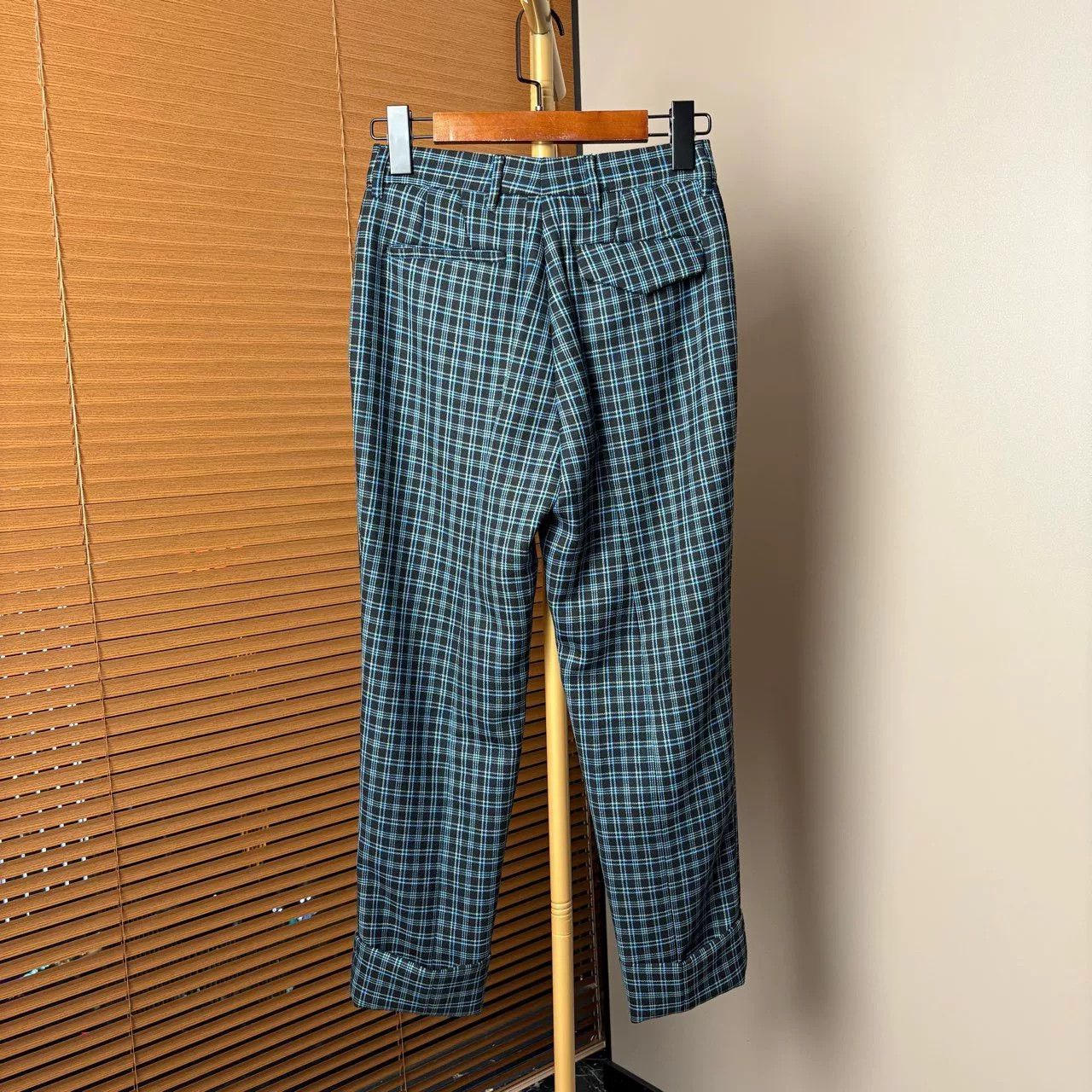 Miu Miu MiuMiu Black Green Check Wool Pants Size 36 Size 36" / US 14 / IT 50 - 2 Thumbnail