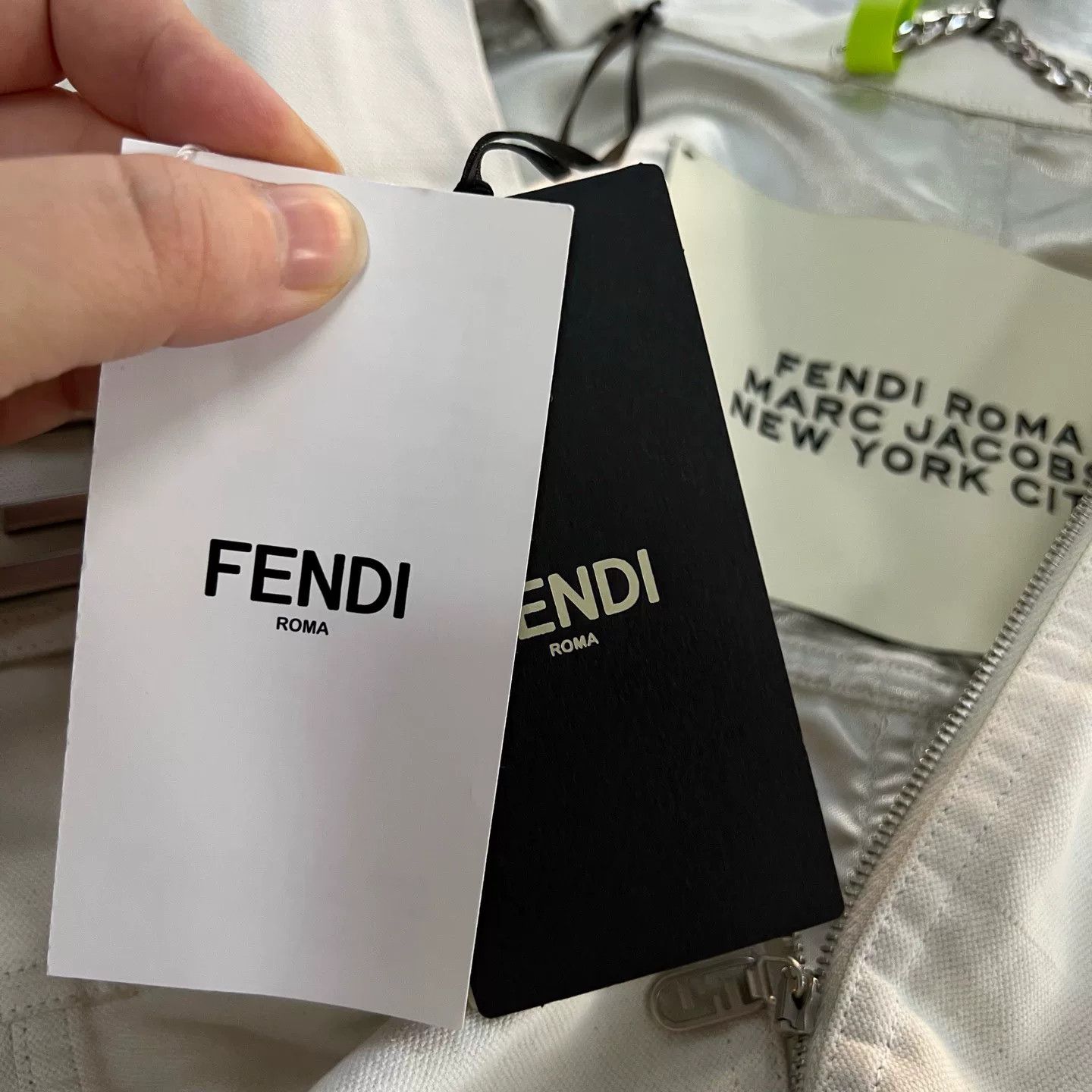 Fendi fendi x marc jacobs white denim jacket Size S / US 4 / IT 40 - 4 Thumbnail