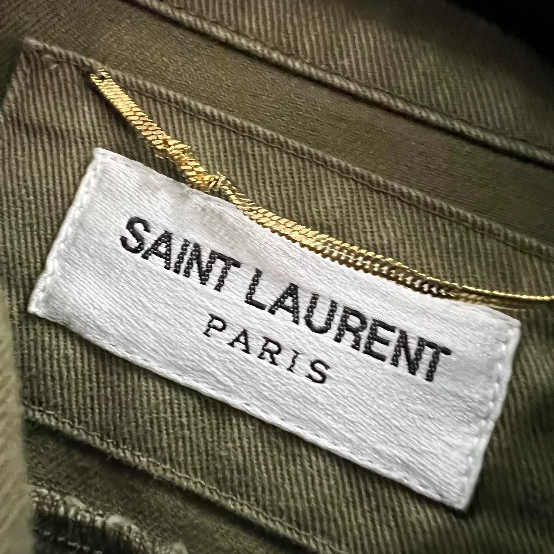 Saint Laurent Paris saint laurent military green denim shirt Size US S / EU 44-46 / 1 - 2 Thumbnail