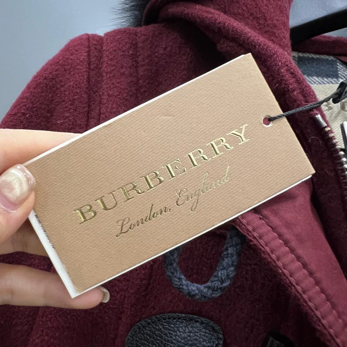 Burberry burberry maroon wool toggle coat size 34 Size S / US 4 / IT 40 - 5 Thumbnail