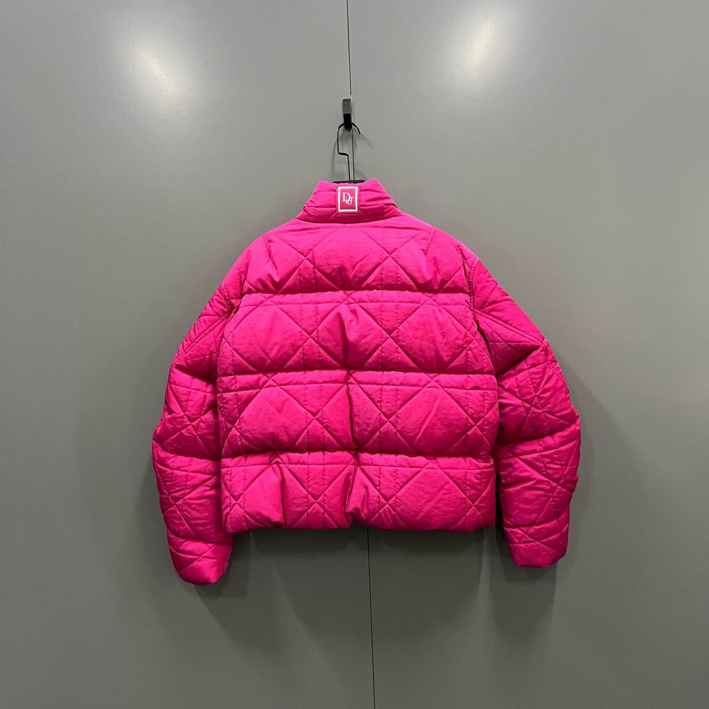 Dior pink stand collar zip-up puffer jacket Size L / US 10 / IT 46 - 2 Thumbnail