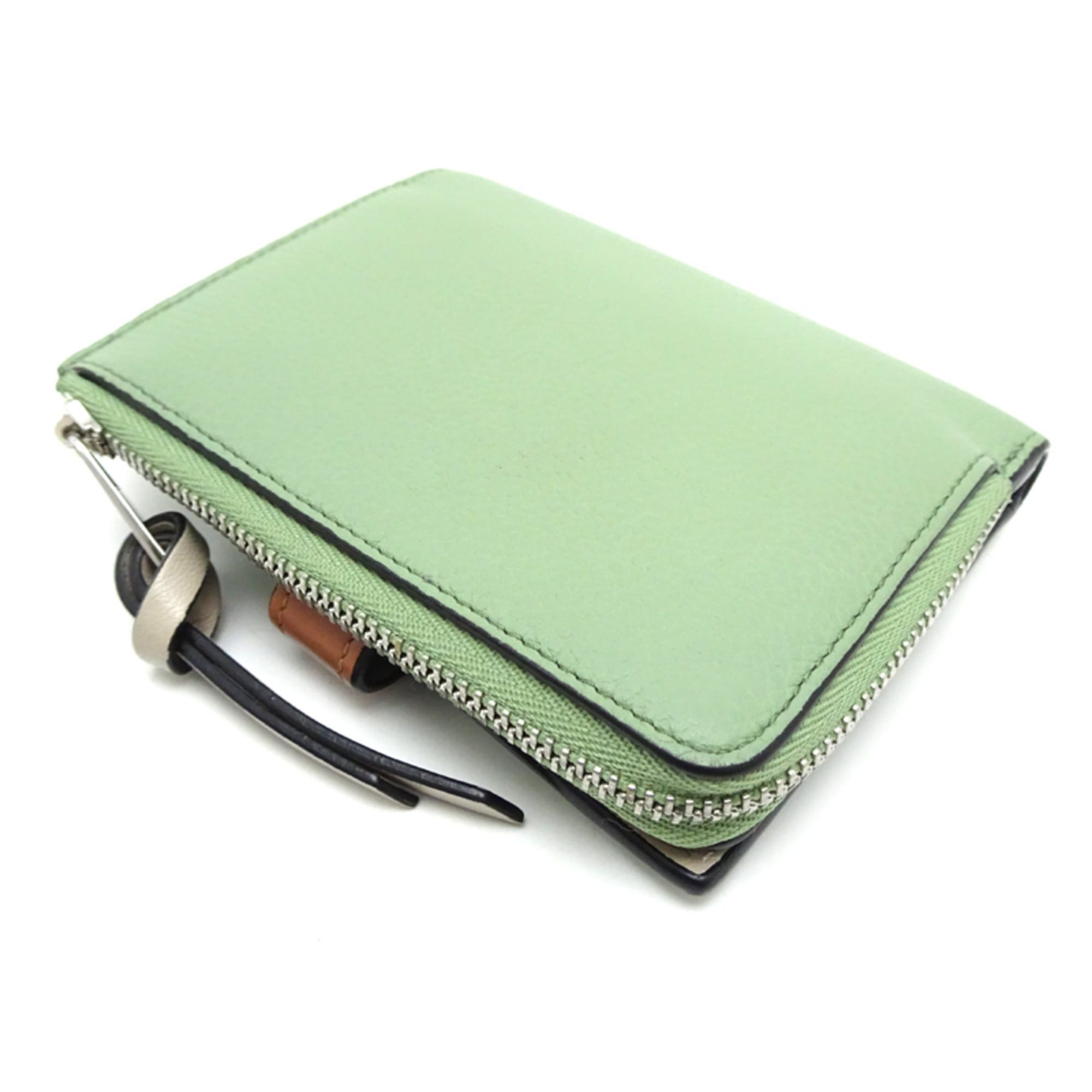 Loewe Loewe Slim Bifold Wallet, Women's, C660830X01, Calfskin, Rosemary (Moss Green) Size ONE SIZE - 4 Thumbnail