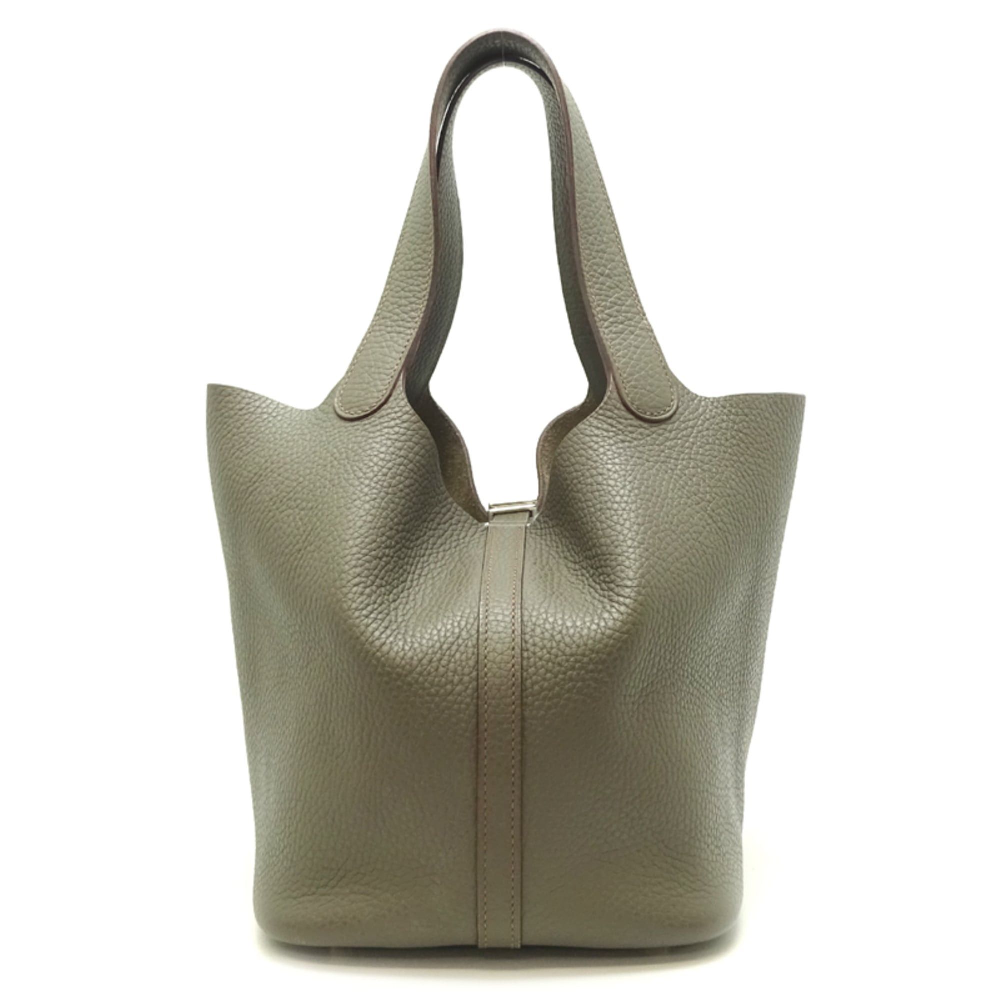 Hermes Hermes Hermès Picotin Lock MM, □Q Stamp, Made in 2013, Women's Handbag, Taurillon Clemence Etain Size ONE SIZE - 2 Thumbnail