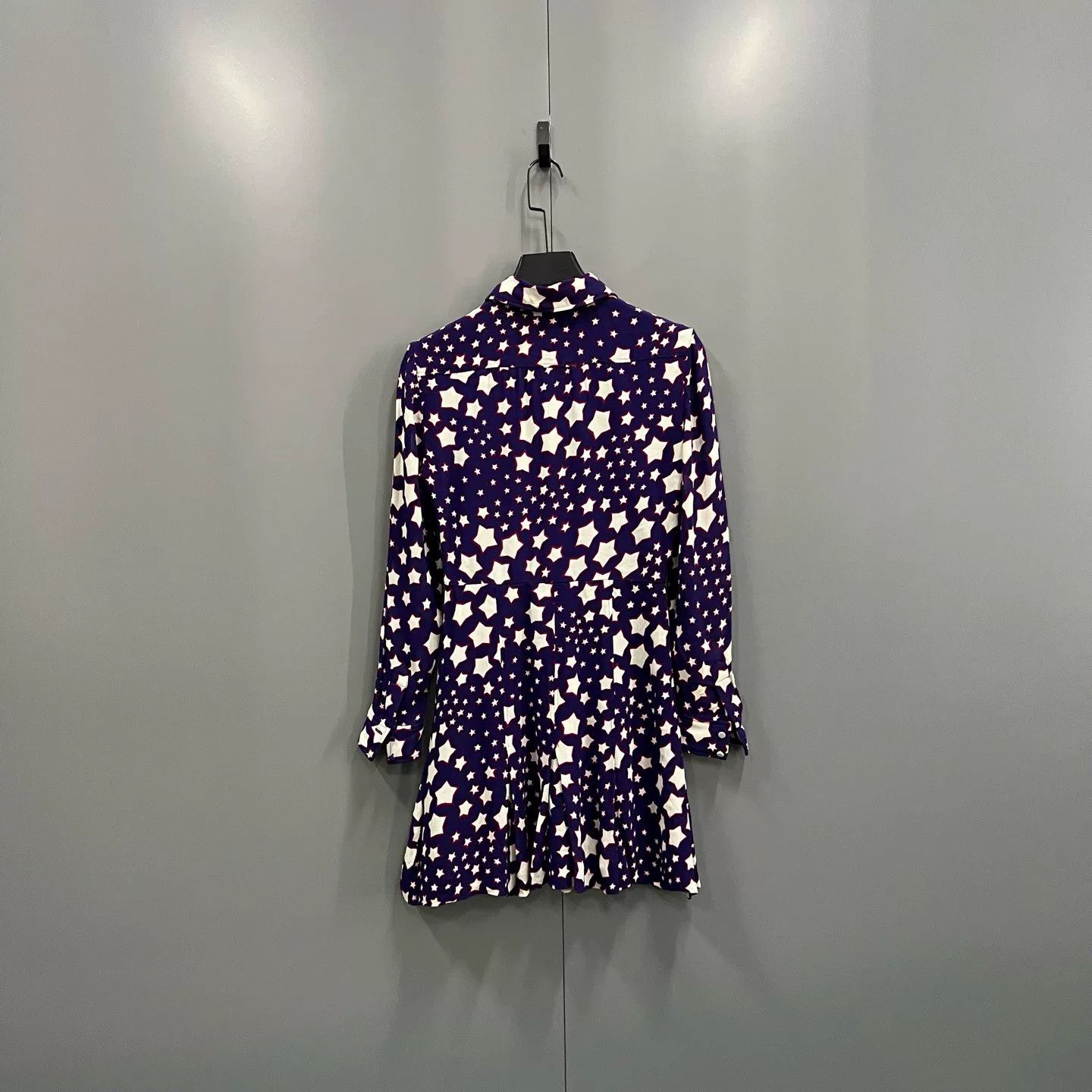 Saint Laurent Paris Saint Laurent Star Print Dress in Purple Size M / US 6-8 / IT 42-44 - 2 Thumbnail
