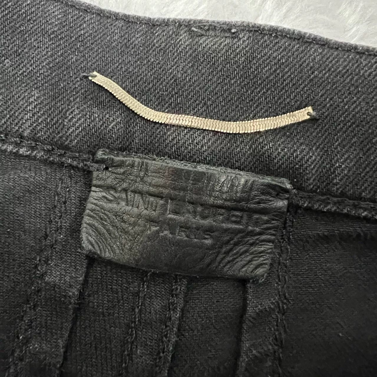 Saint Laurent Paris Saint Laurent Black Washed Denim Pants Size US 29 - 3 Thumbnail