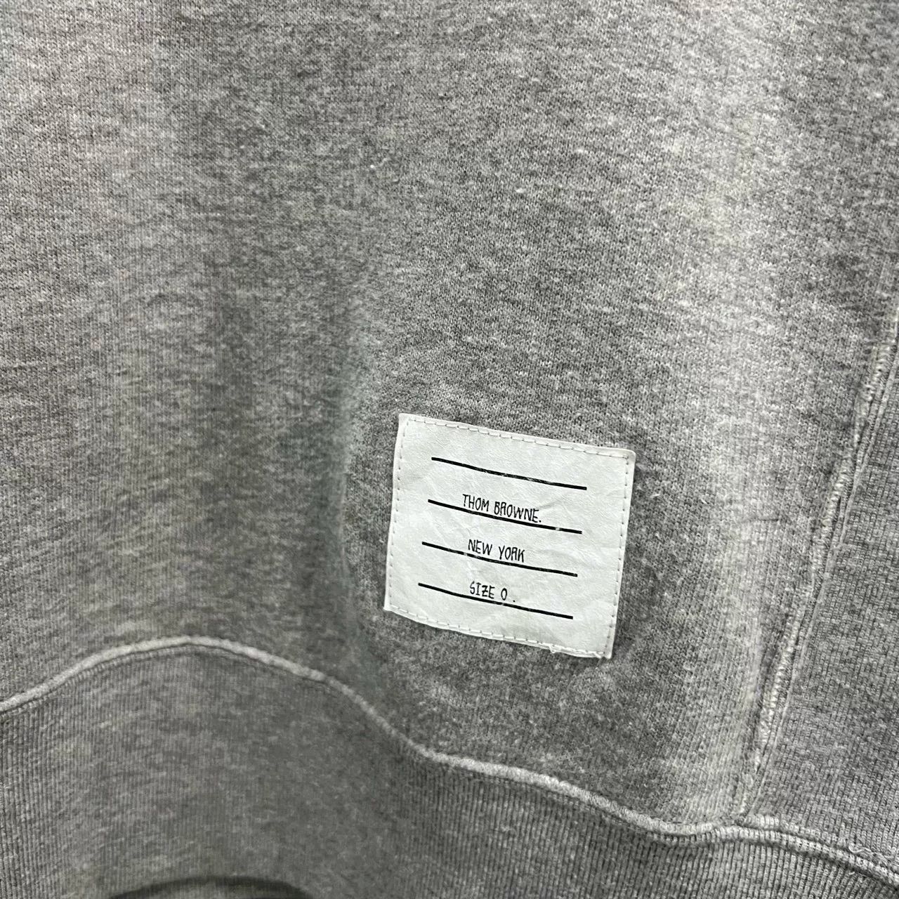 thom browne classic gray striped sweatshirt