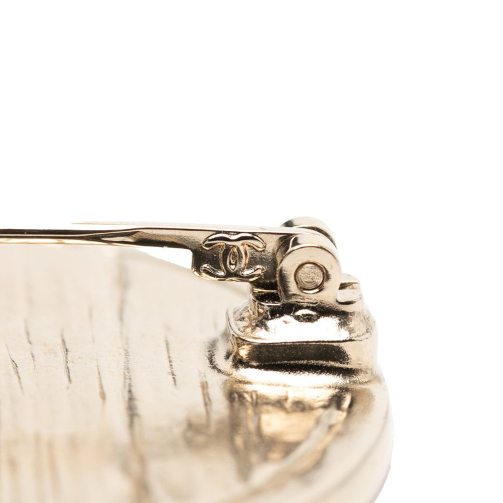 Chanel Chanel Coco Mark Brooch, Gold Rhinestone Plated, Women's, CHANEL Size ONE SIZE - 3 Thumbnail