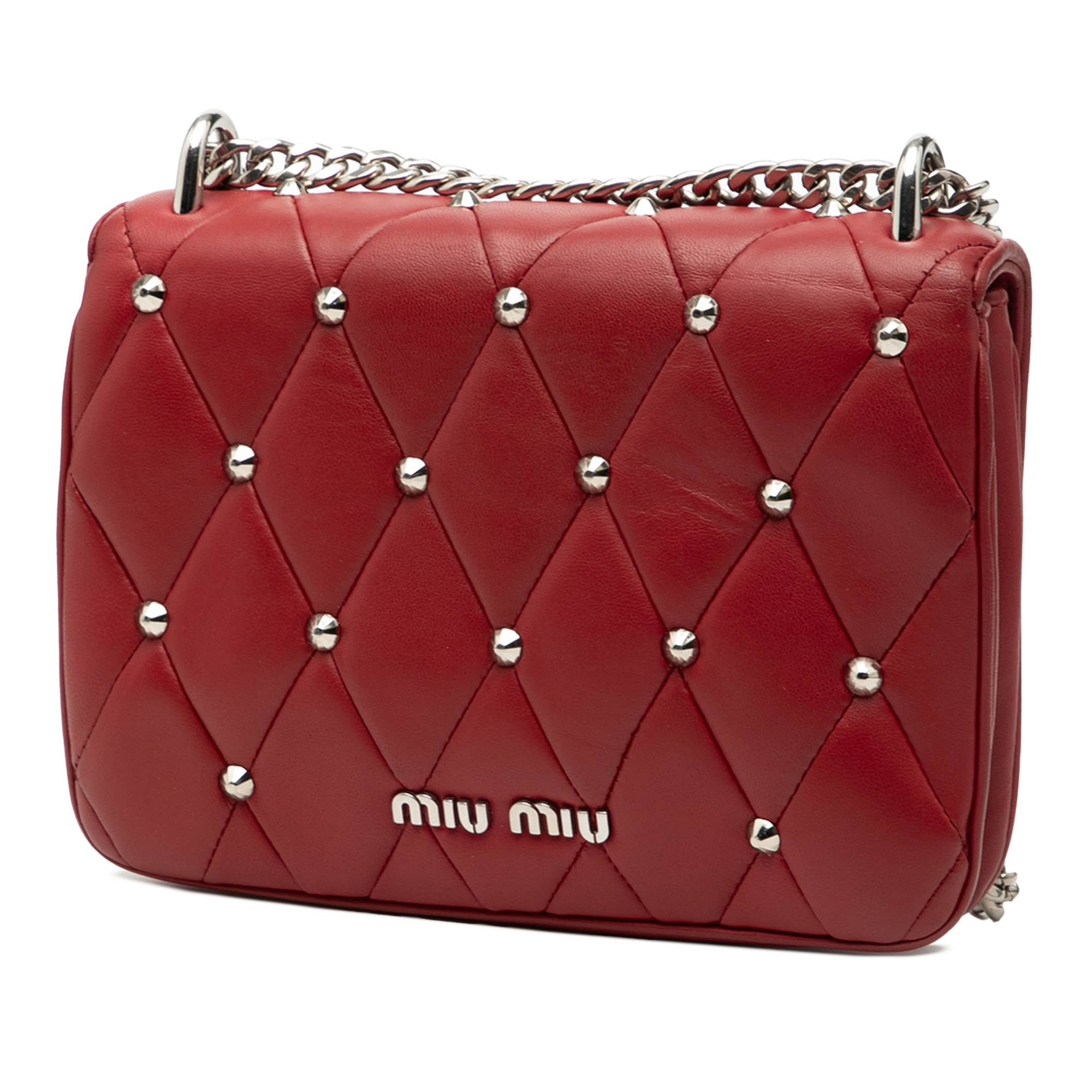 Miu Miu Miu Miu Studded Matelasse Leather Crossbody Size ONE SIZE - 2 Thumbnail