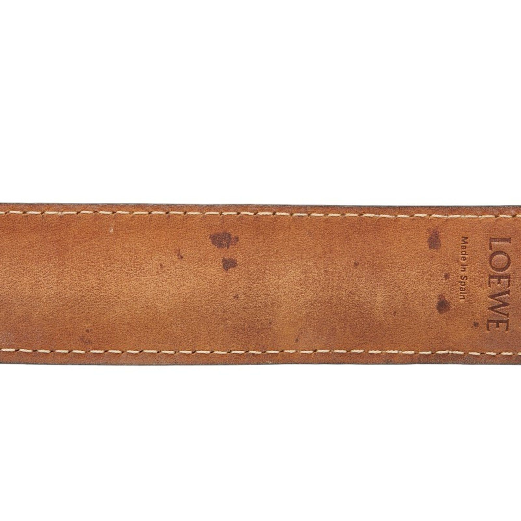 Loewe LOEWE Anagram Slap Bracelet, Small, Brown Leather, Women's Size ONE SIZE - 4 Thumbnail