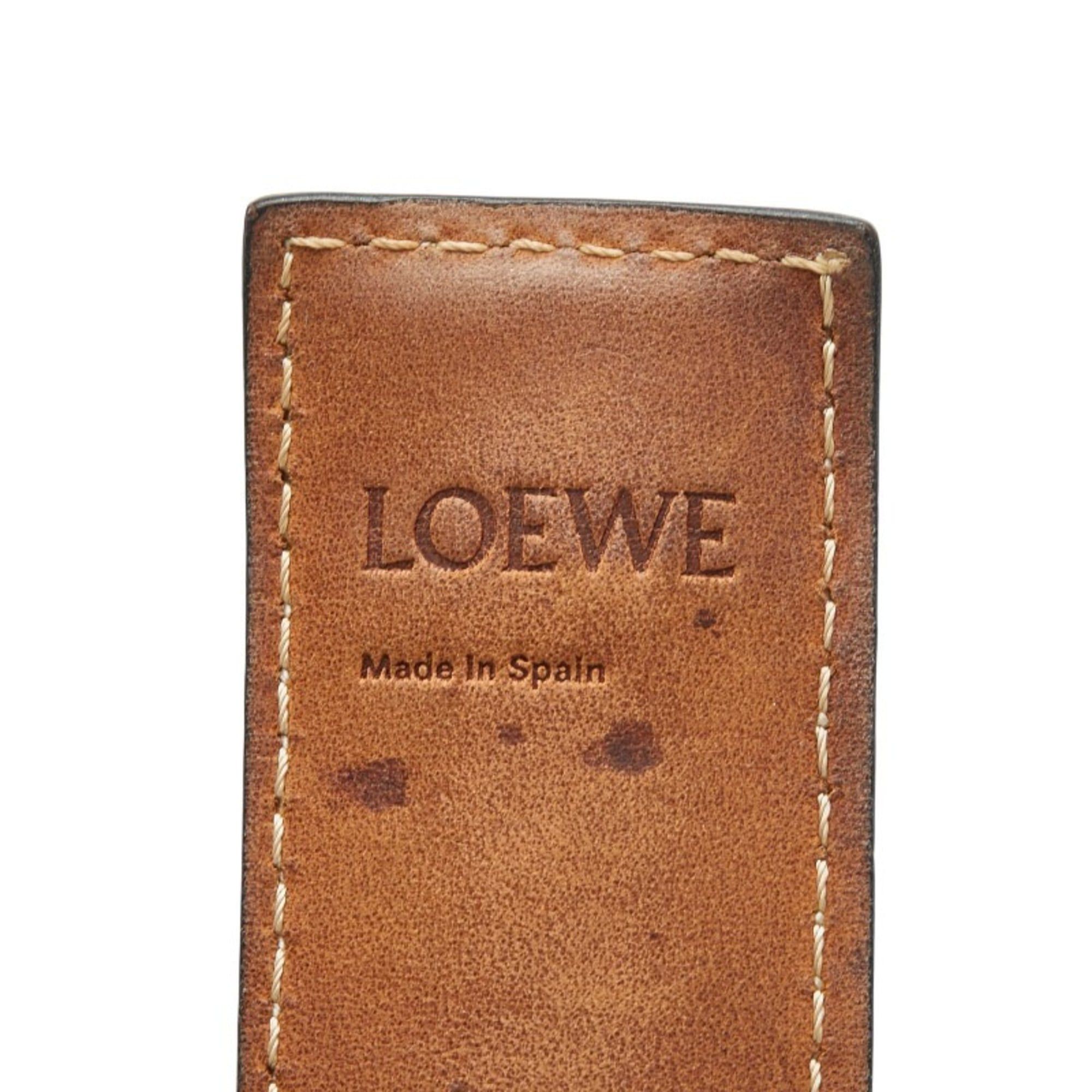 Loewe LOEWE Anagram Slap Bracelet, Small, Brown Leather, Women's Size ONE SIZE - 6 Thumbnail