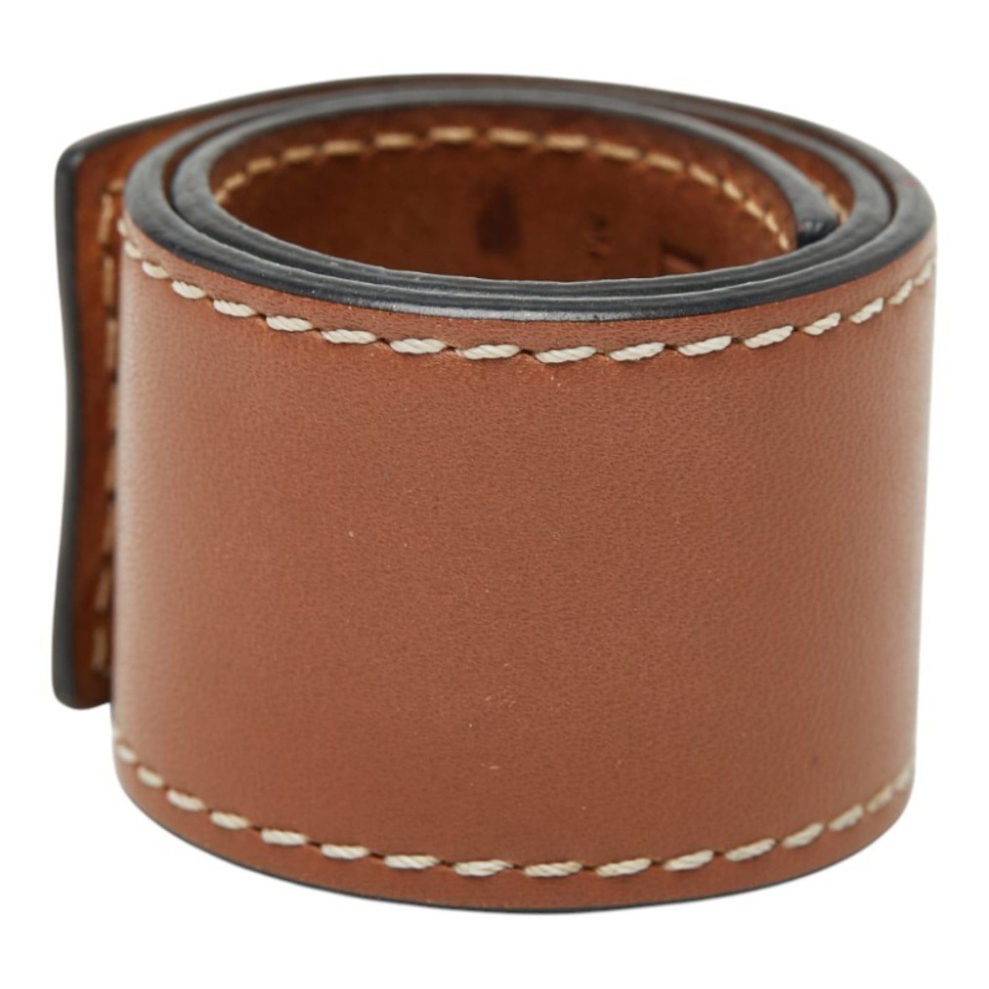 Loewe LOEWE Anagram Slap Bracelet, Small, Brown Leather, Women's Size ONE SIZE - 3 Thumbnail