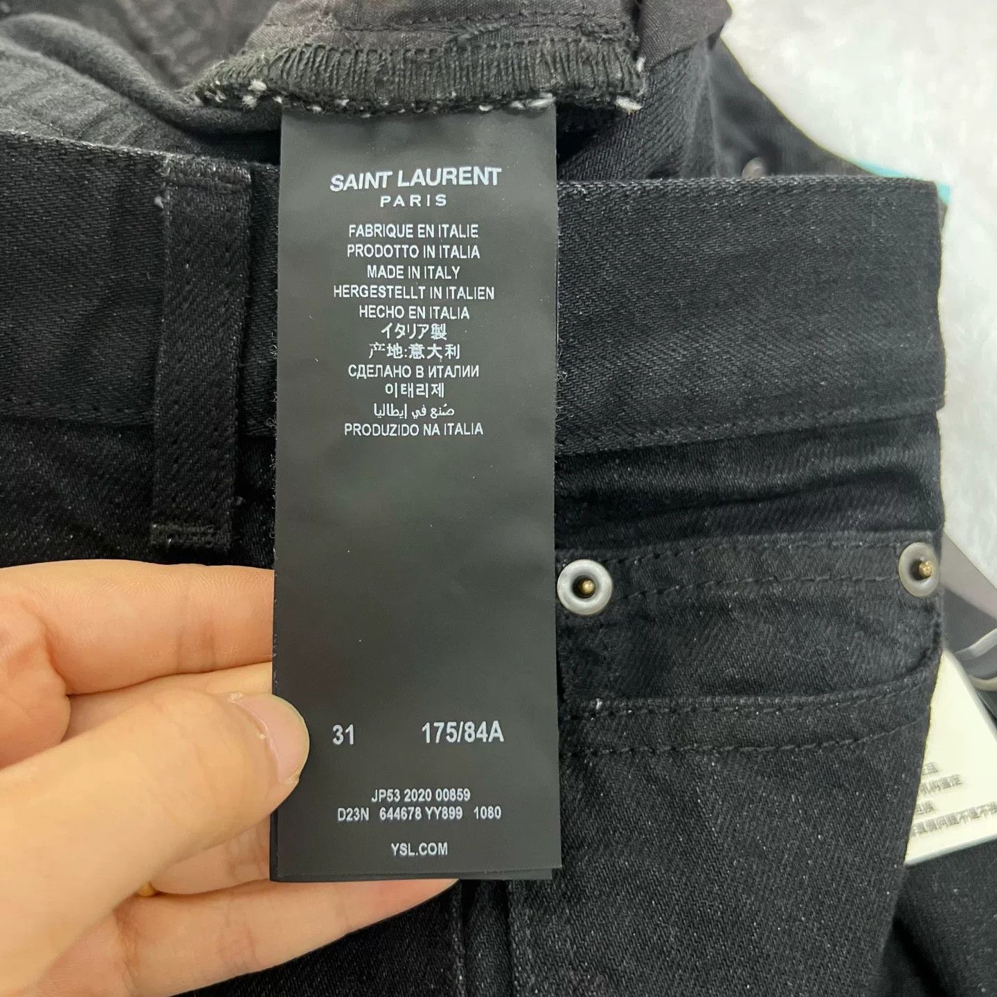 Saint Laurent Paris Saint Laurent Black Denim Pants Size 31 Size US 31 - 4 Thumbnail