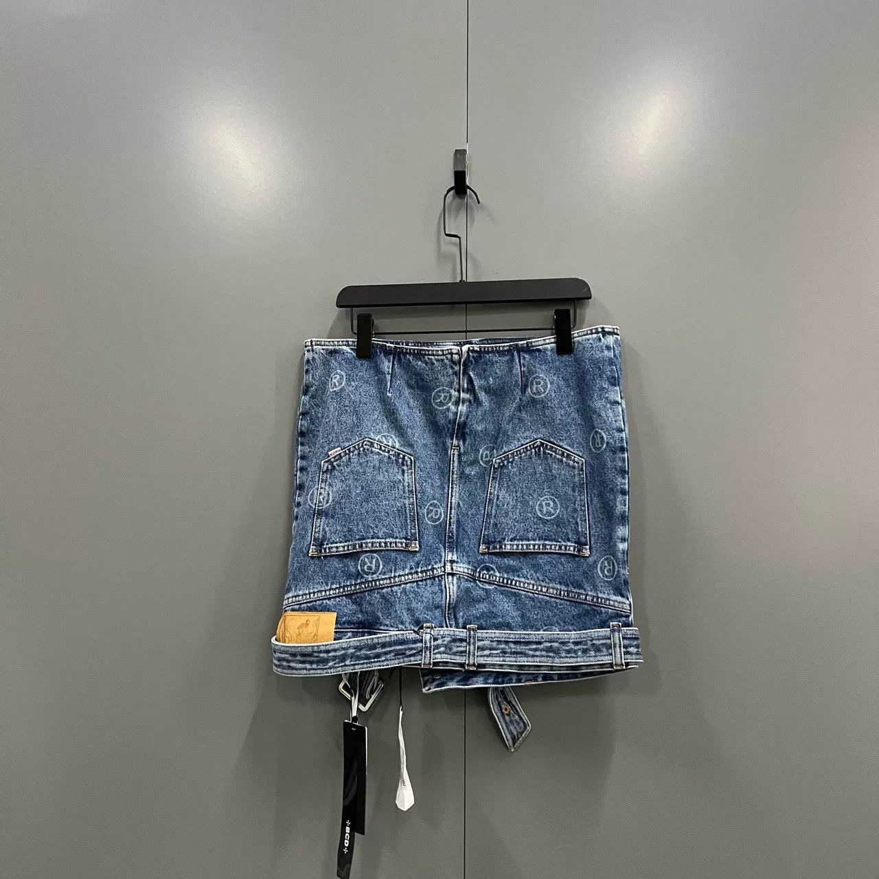 Martine Rose Martine Rose Logo Print Denim Mini Skirt Size 26" / US 2 / IT 38 - 2 Thumbnail