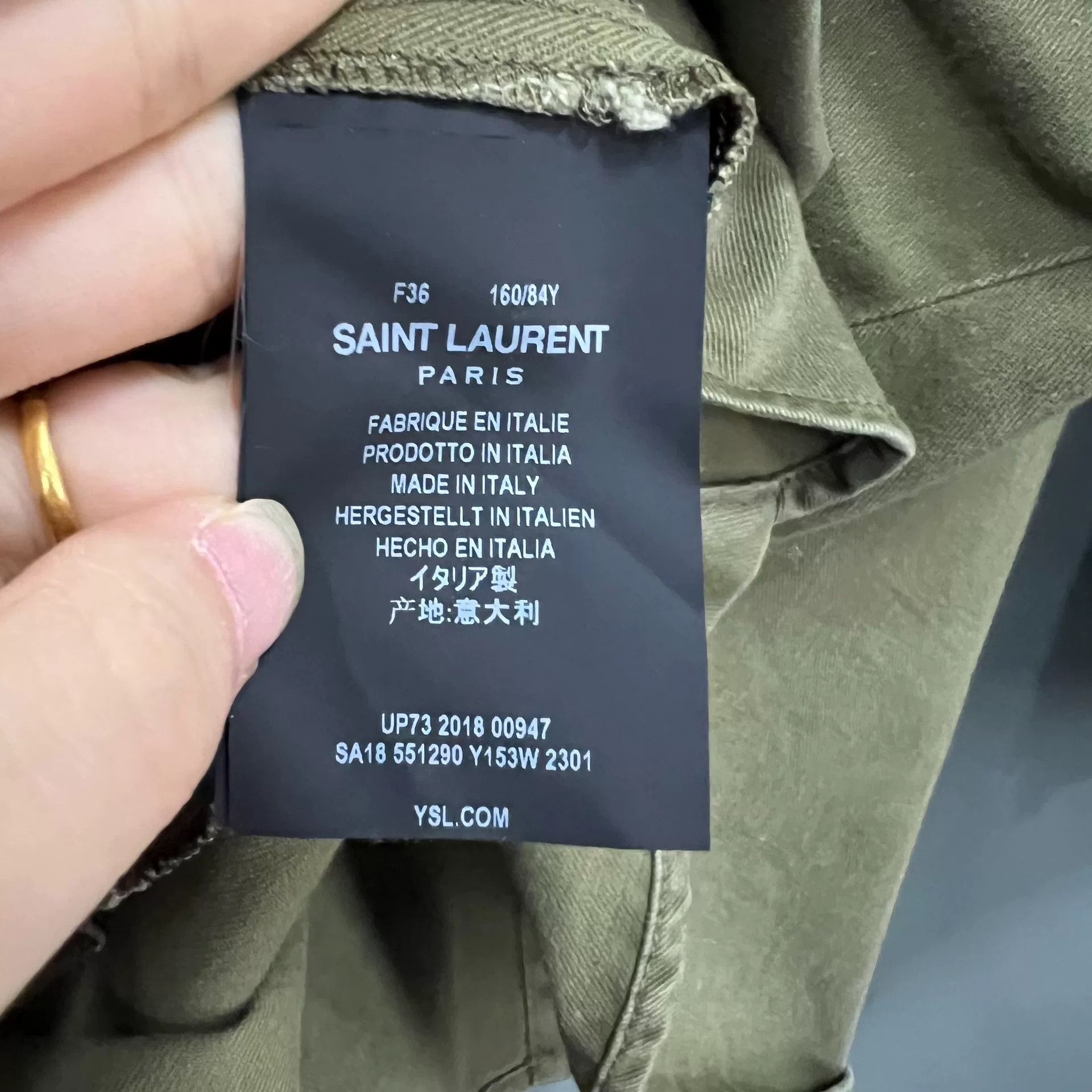 Saint Laurent Paris saint laurent army green denim shirt Size US S / EU 44-46 / 1 - 4 Thumbnail