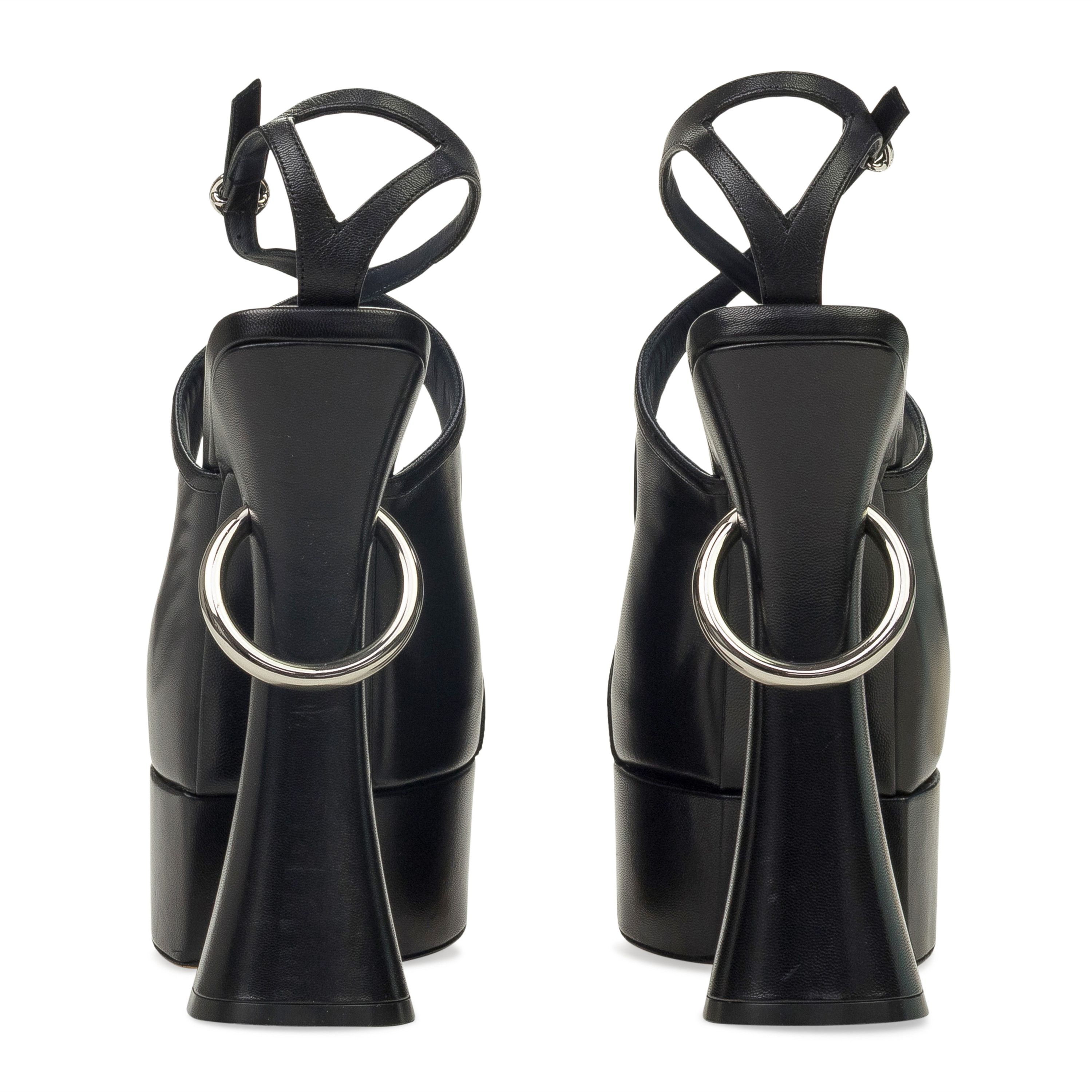 Lanvin BLACK SMILE 105 PLATFORM SANDALS HEELS SIZE 36
