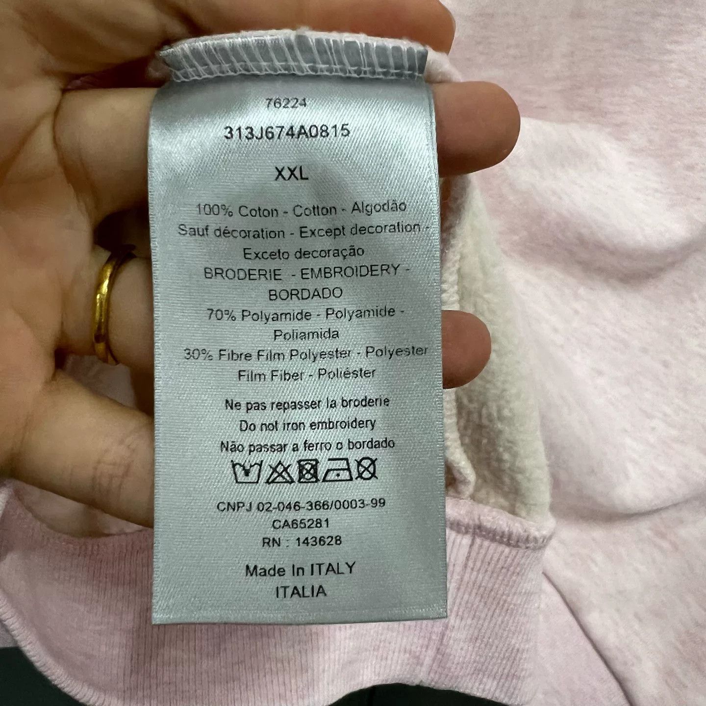 Dior pink embroidered logo sweatshirt by Dior Size XL / US 12-14 / IT 48-50 - 2 Thumbnail