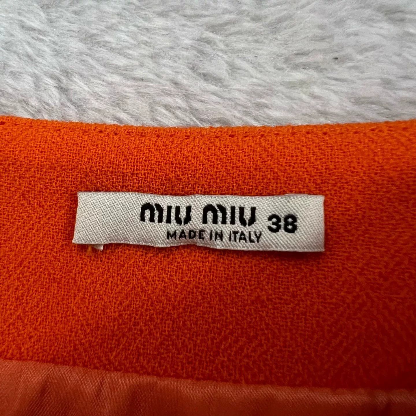 Miu Miu miumiu orange pleated mini skirt size 38 Size 38" / US 16 / IT 52 - 3 Thumbnail