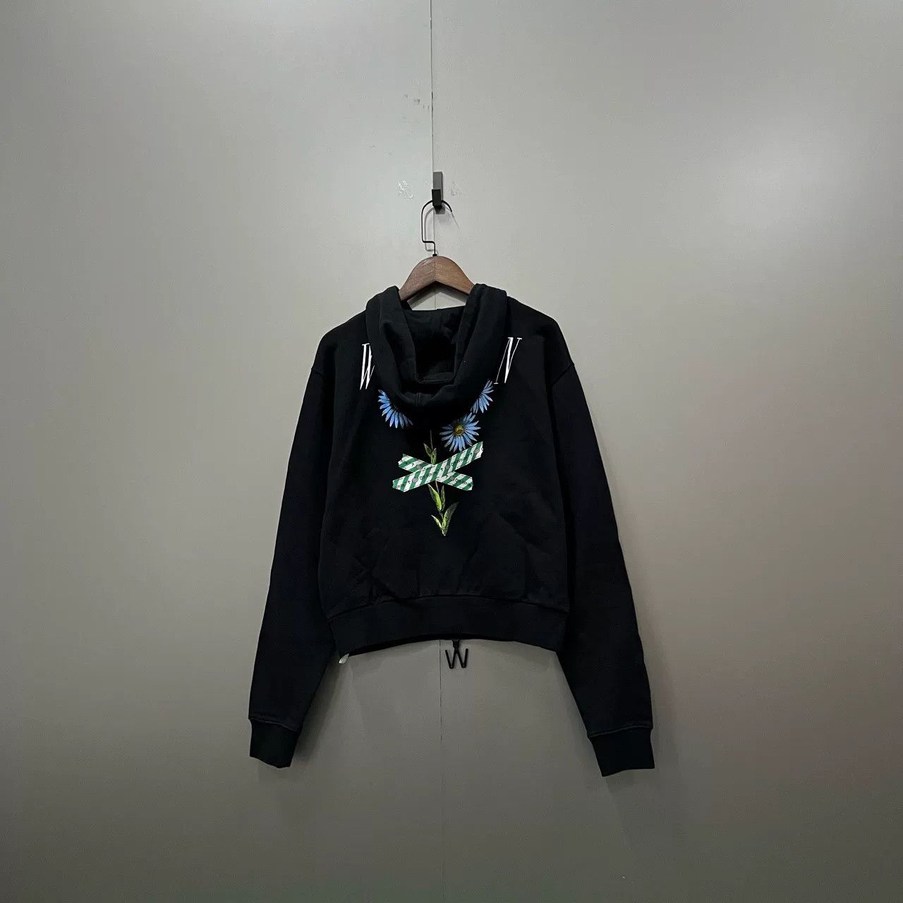 Off-White OFF White Black Floral Zip Hoodie Size XXS / US 00 / IT 34 - 2 Thumbnail