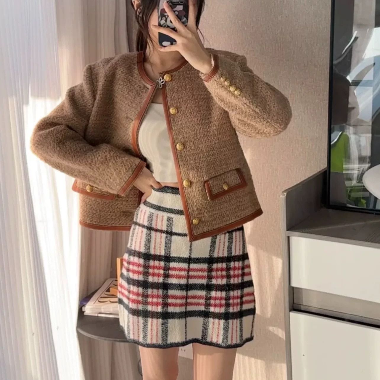 Dior Dior Colorful Plaid A-Line Skirt Size 42" / US 20 - 5 Thumbnail