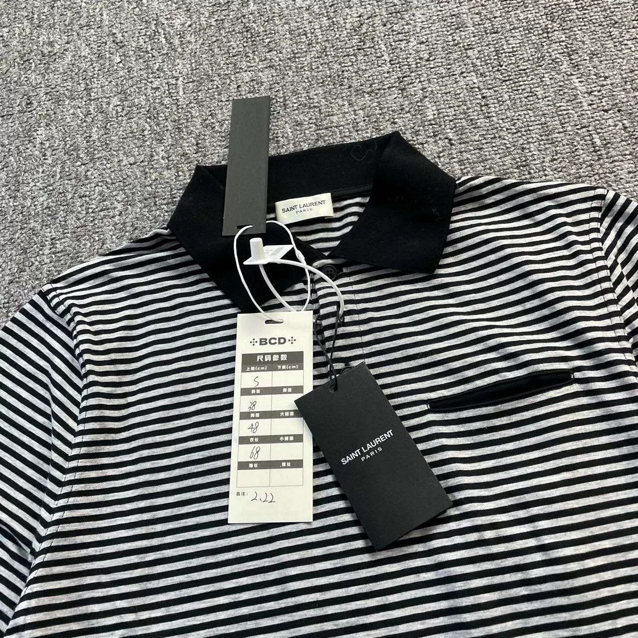 Saint Laurent Paris Saint Laurent Striped Polo Shirt Size XS Size US S / EU 44-46 / 1 - 5 Thumbnail