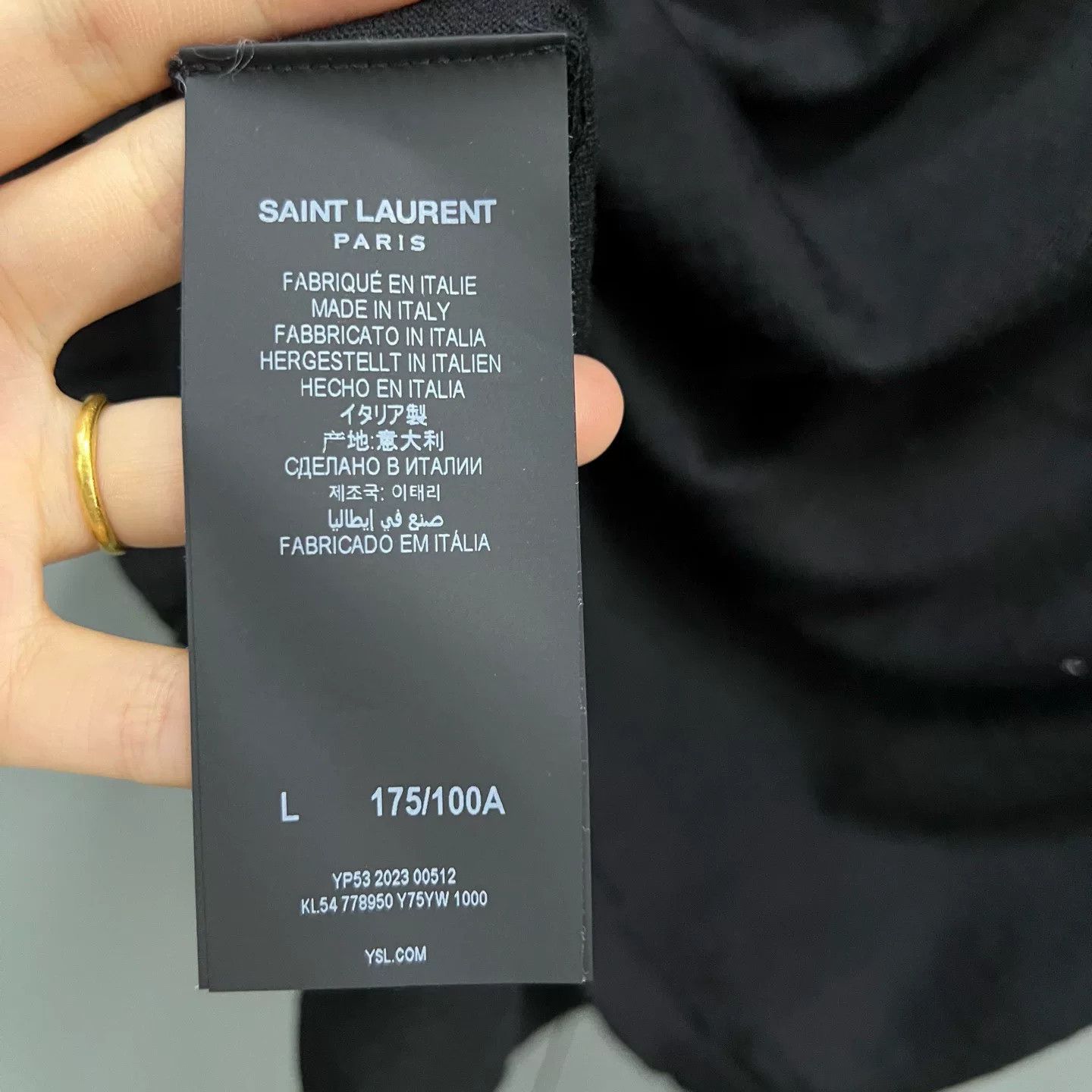 Saint Laurent Paris black wool polo shirt from saint laurent Size US L / EU 52-54 / 3 - 3 Thumbnail