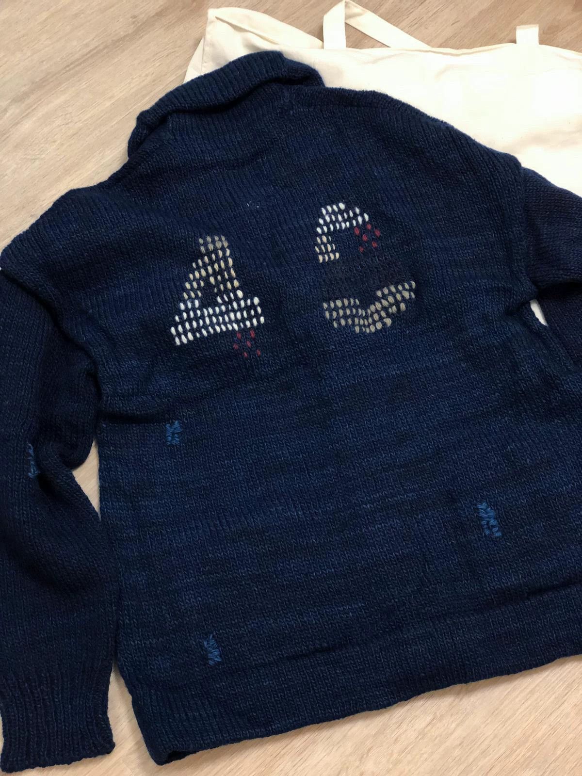 Visvim visvim cowinchan hand knit cardigan navy Size US L / EU 52-54 / 3 - 6 Thumbnail