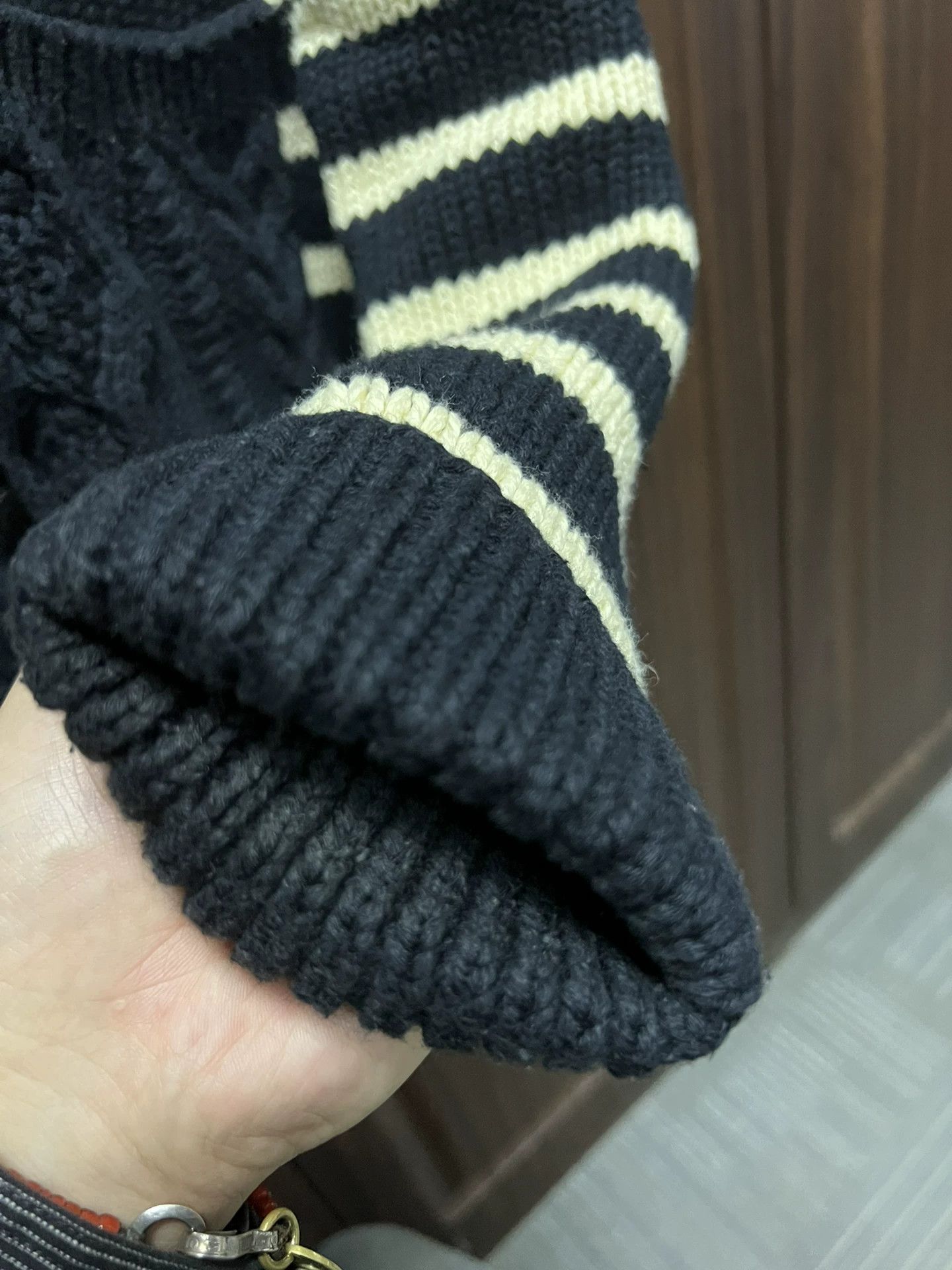 RRL Ralph Lauren striped rrl cardigan in navy and cream Size US M / EU 48-50 / 2 - 6 Thumbnail