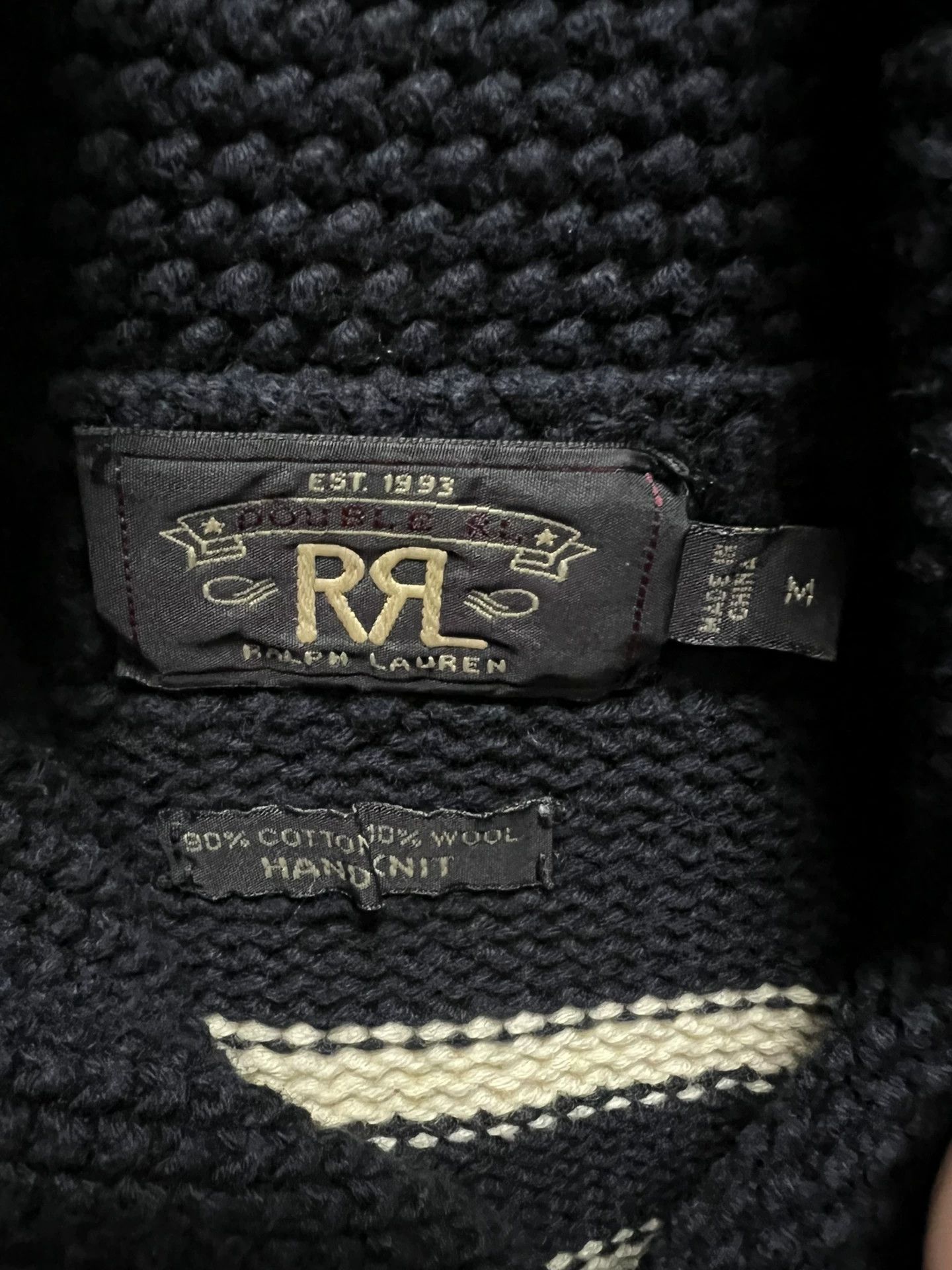 RRL Ralph Lauren striped rrl cardigan in navy and cream Size US M / EU 48-50 / 2 - 2 Thumbnail