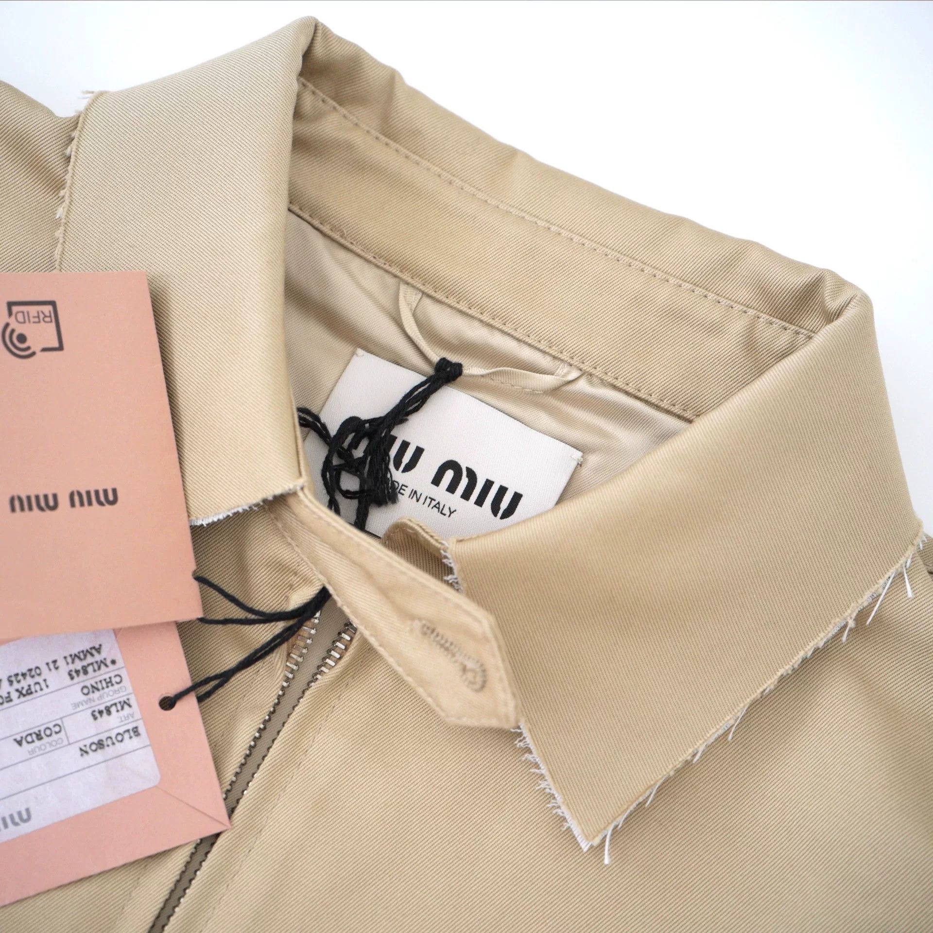 Miu Miu miu miu logo jacket in beige color Size M / US 6-8 / IT 42-44 - 2 Thumbnail