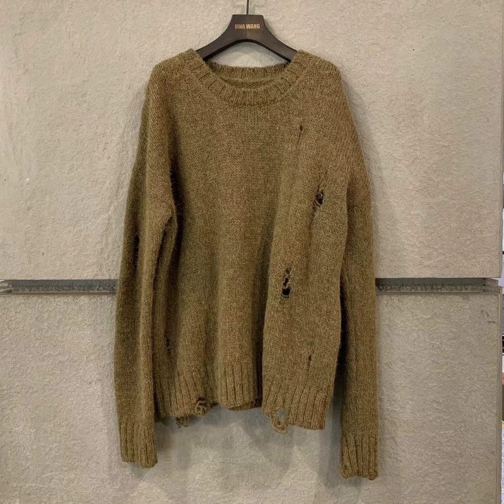 Uma Wang UMA WAMG Distressed Sweater in Brown Size M / US 6-8 / IT 42-44 - 2 Thumbnail