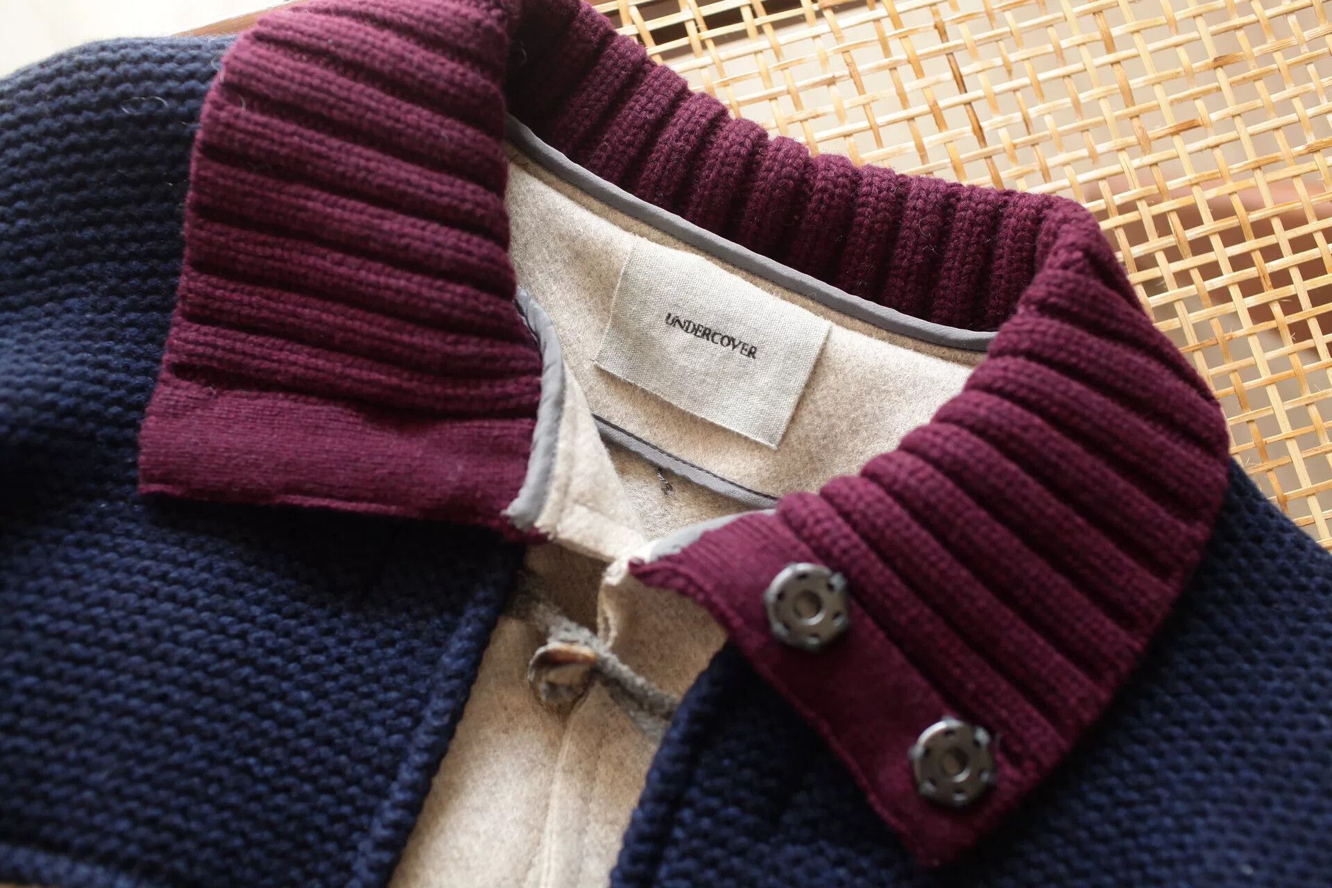 Undercover UNDERCOVER Wool Coat with Unique Color Blocking Size S / US 4 / IT 40 - 3 Thumbnail