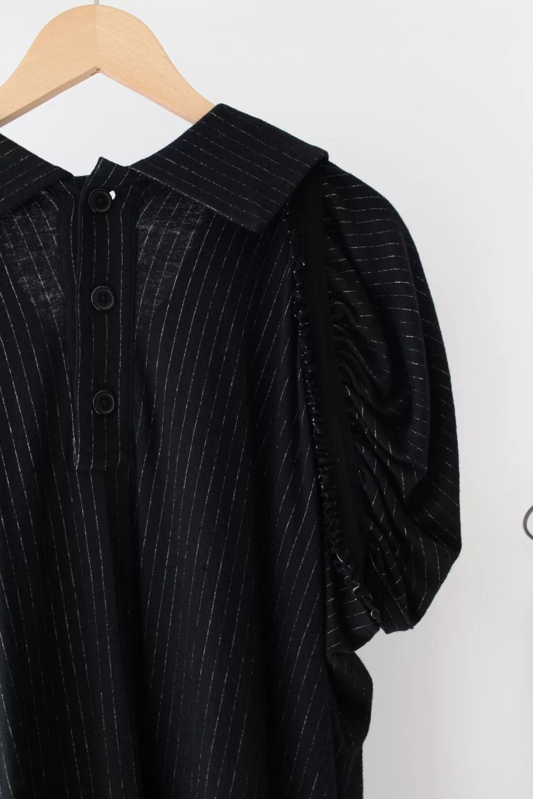 Y's black wool dress with puff sleeves Size S / US 4 / IT 40 - 7 Thumbnail