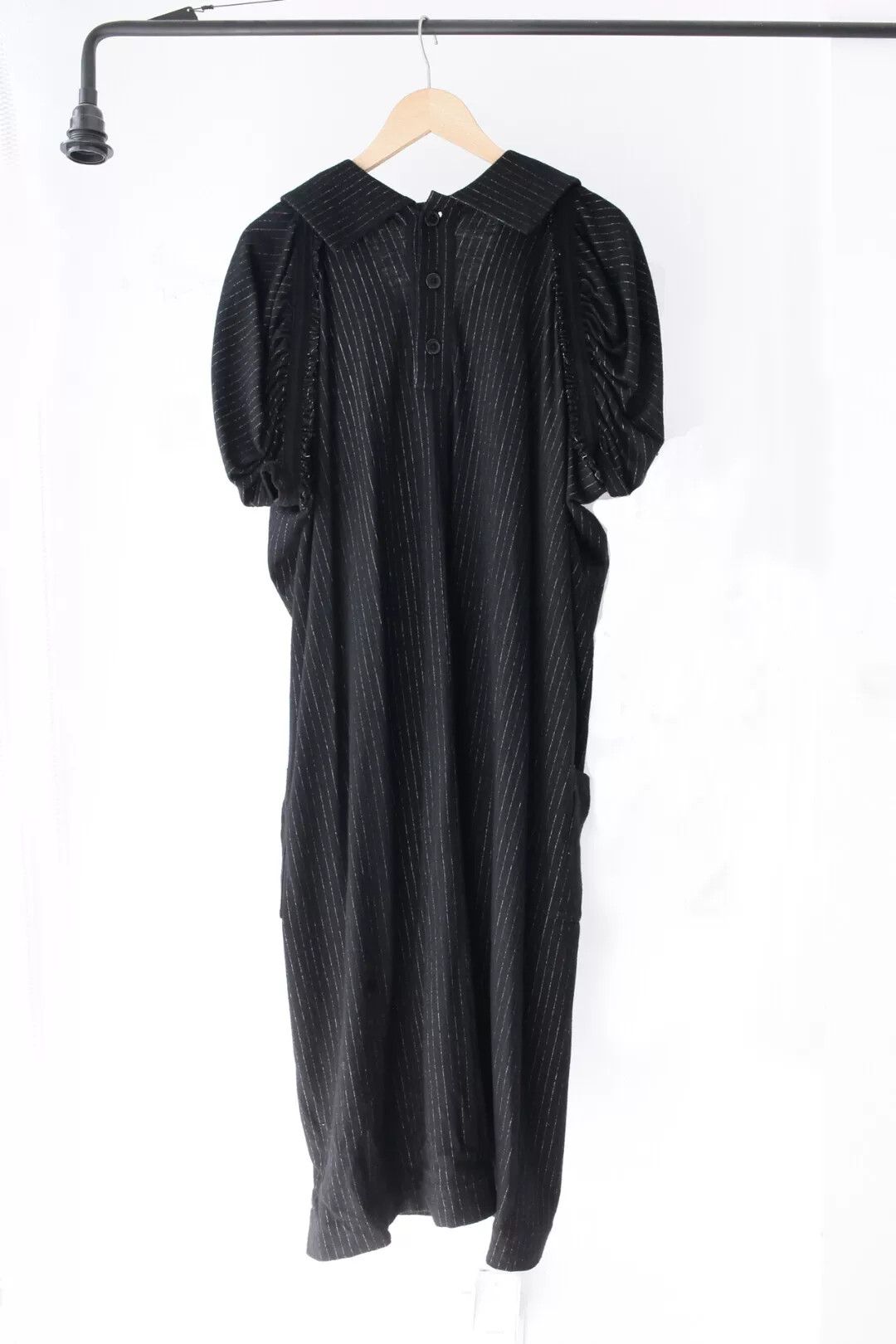 Y's black wool dress with puff sleeves Size S / US 4 / IT 40 - 2 Thumbnail