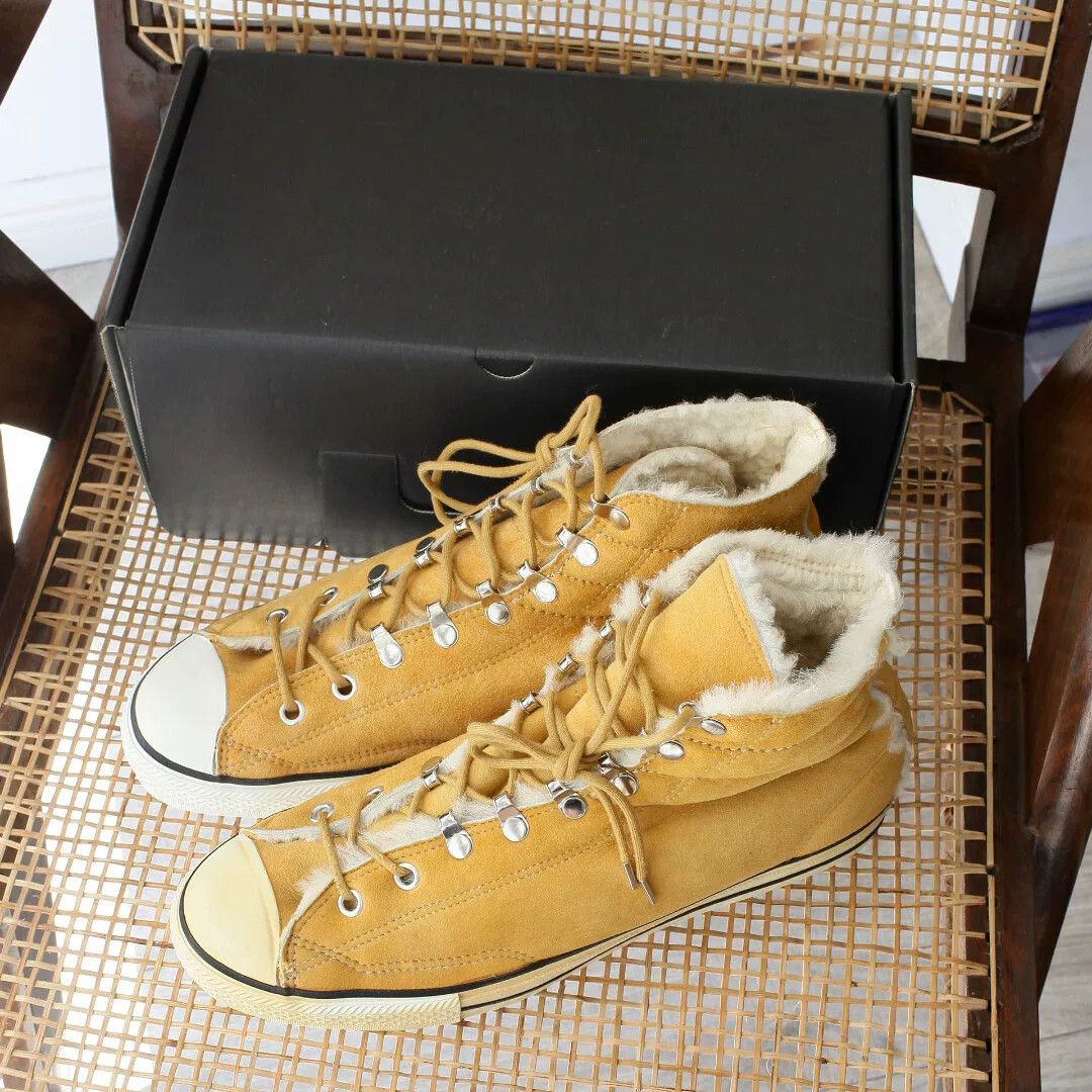 Number (N)ine high-top suede shearling sneakers Size US 10 / EU 43 - 9 Thumbnail