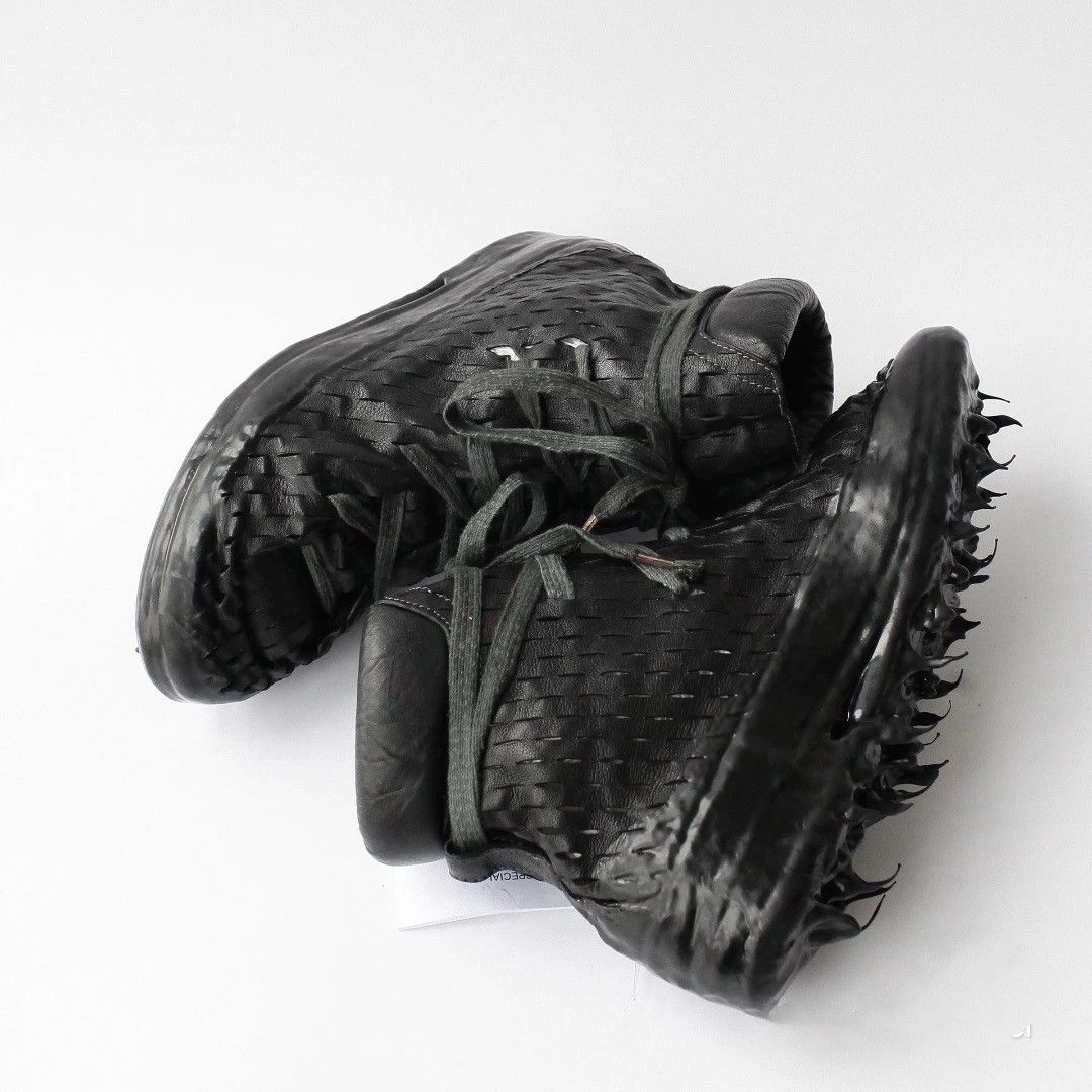 Carol Christian Poell black drip rubber perforated sneakers Size US 10 / EU 43 - 2 Thumbnail