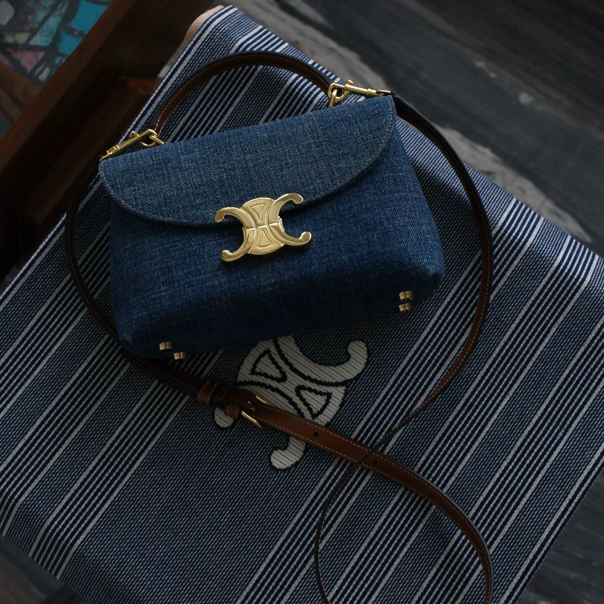 Celine celine teen nino denim shoulder bag Size ONE SIZE - 6 Thumbnail