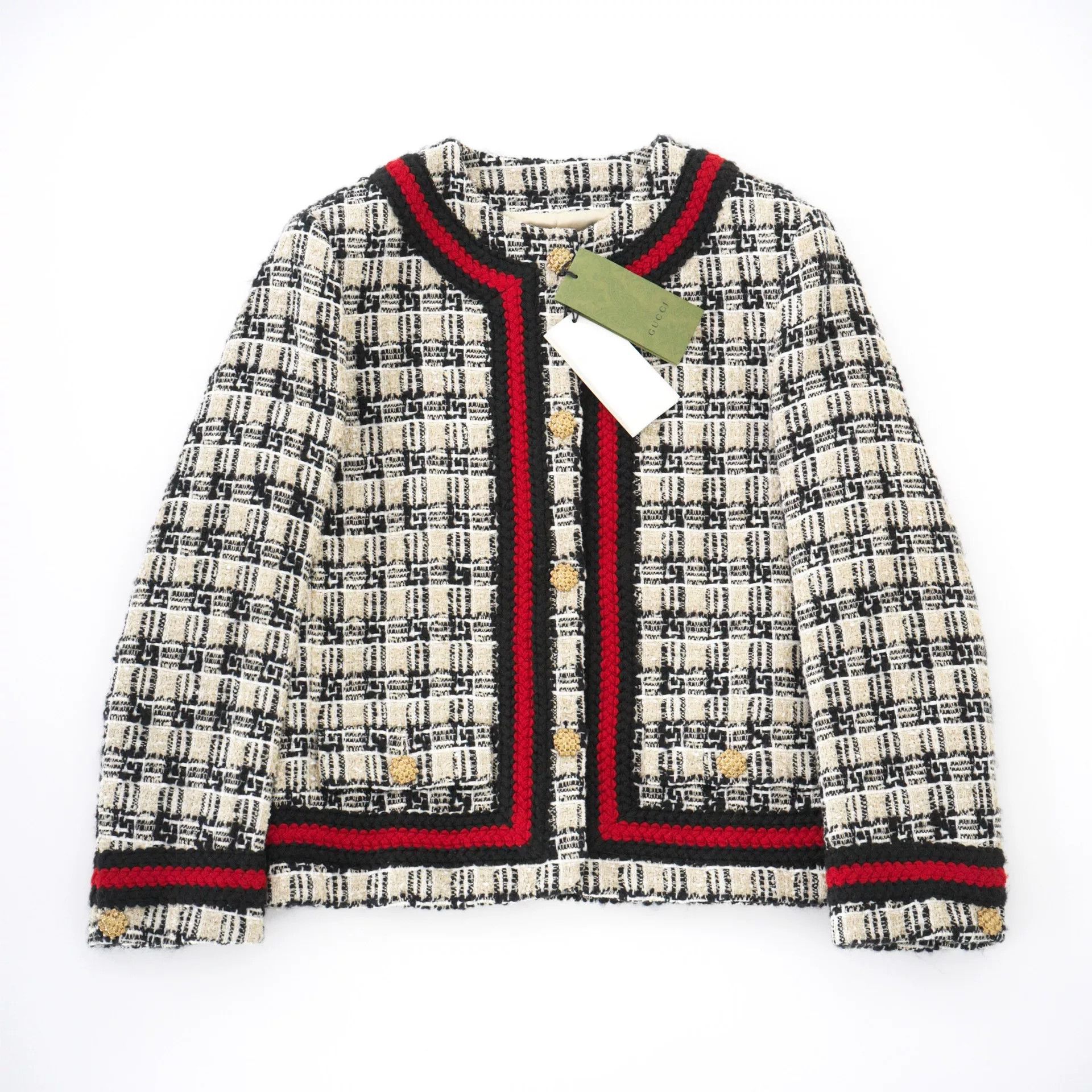 Gucci gucci multicolor tweed jacket for women Size L / US 10 / IT 46 - 2 Thumbnail