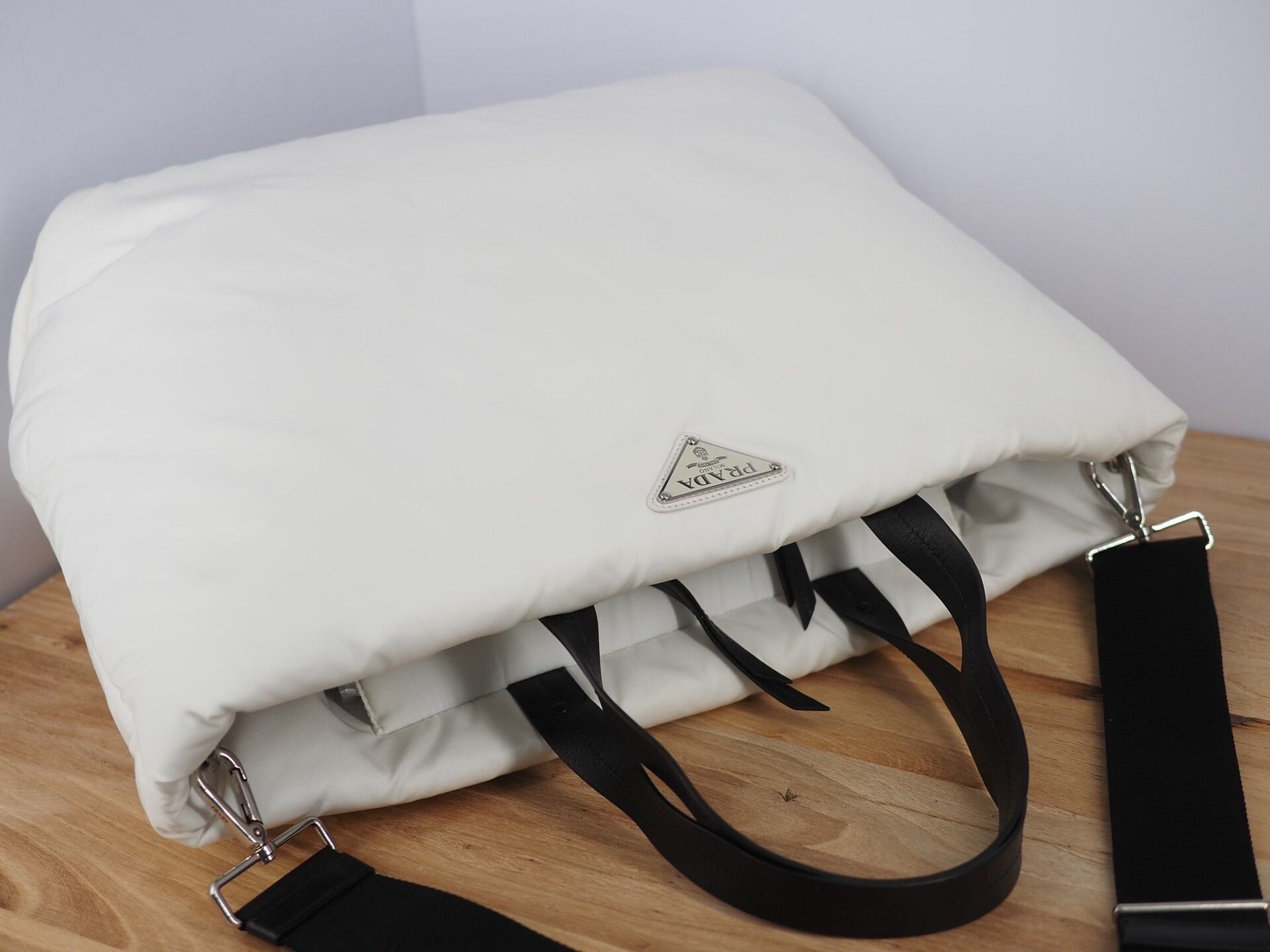 Prada prada nylon tote bag in white Size ONE SIZE - 4 Thumbnail