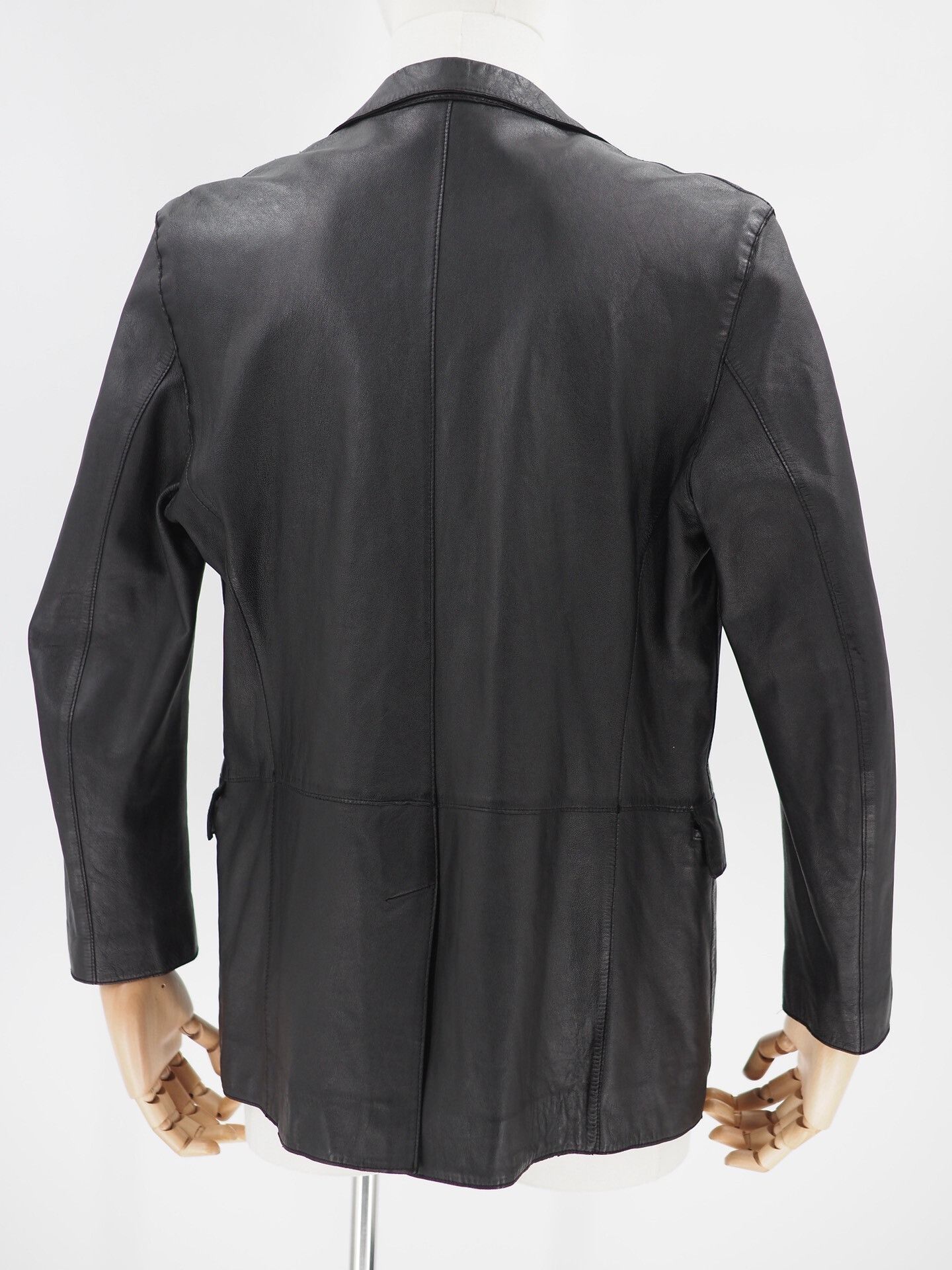 Gucci 90s Gucci Black Leather Suit Jacket Size US L / EU 52-54 / 3 - 3 Thumbnail