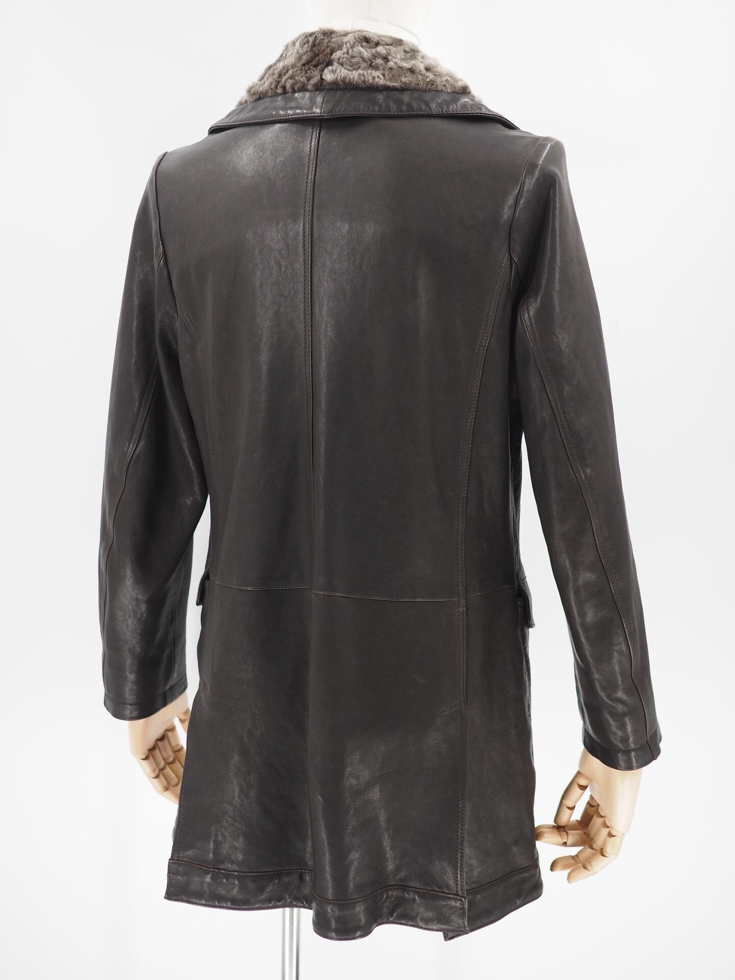 Giorgio Armani Giorgio Armani Brown Lambskin Double-Breasted Coat Size US M / EU 48-50 / 2 - 3 Thumbnail