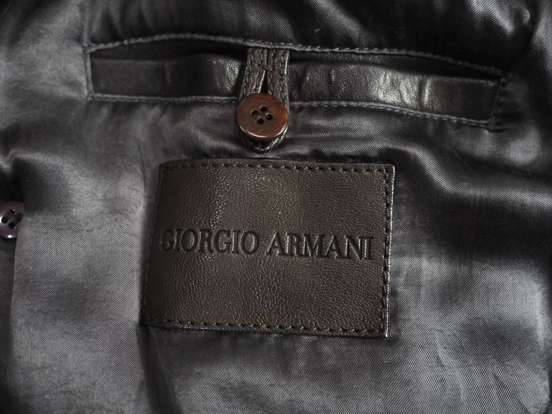 Giorgio Armani Giorgio Armani Brown Lambskin Double-Breasted Coat Size US M / EU 48-50 / 2 - 6 Thumbnail