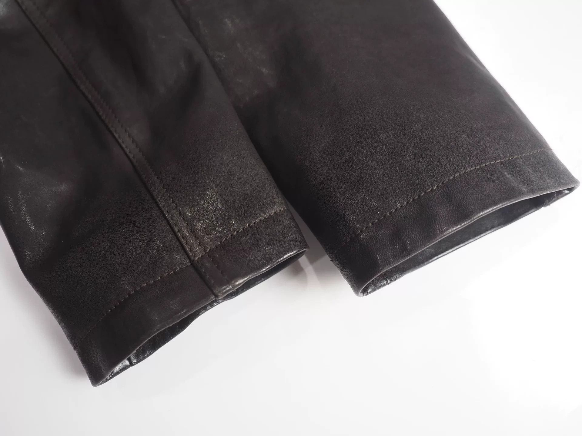 Giorgio Armani Giorgio Armani Brown Lambskin Double-Breasted Coat Size US M / EU 48-50 / 2 - 8 Thumbnail