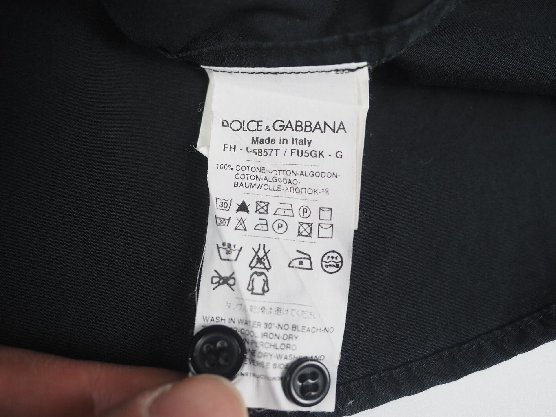Dolce & Gabbana black cotton work shirt from Dolce & Gabbana Size US M / EU 48-50 / 2 - 7 Thumbnail