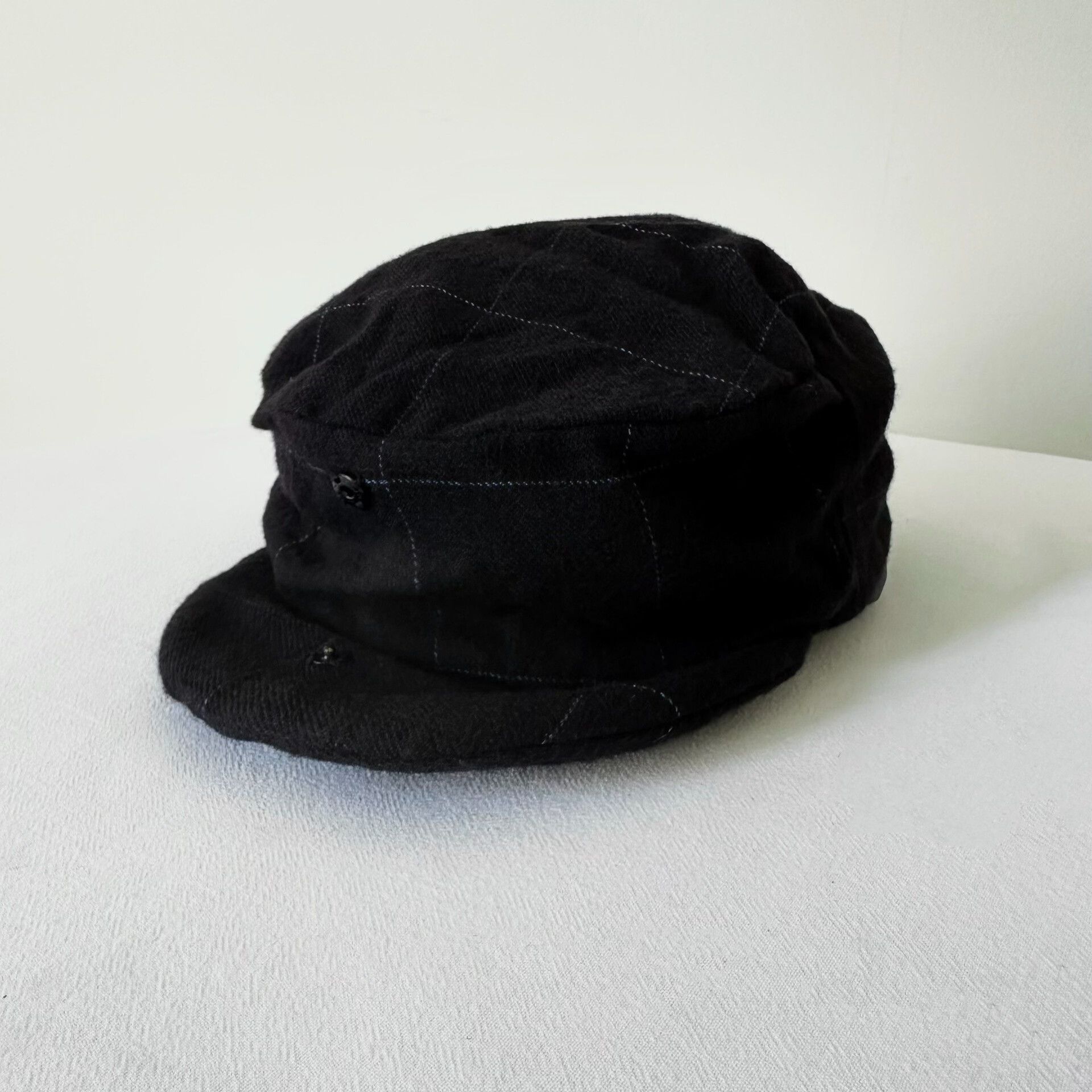 Geoffrey B. Small black prince of wales cashmere cap Size ONE SIZE - 3 Thumbnail