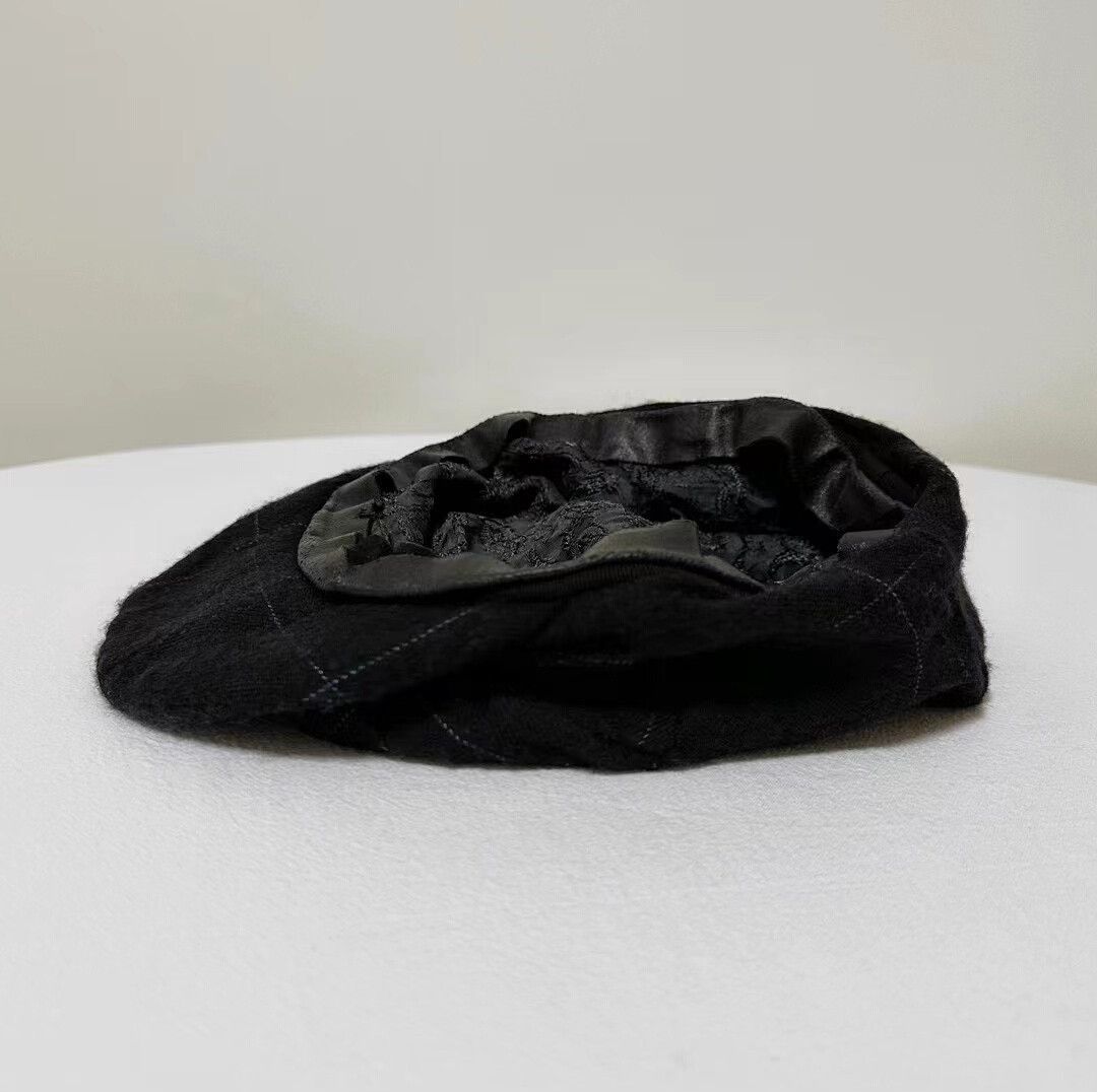 Geoffrey B. Small black prince of wales cashmere cap Size ONE SIZE - 6 Thumbnail