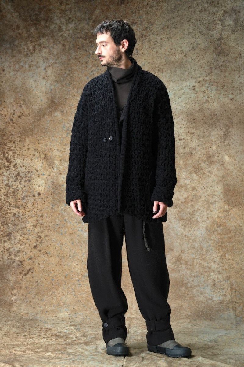 Devoa black oversized hand-knitted cashmere jacket Size US M / EU 48-50 / 2 - 9 Thumbnail