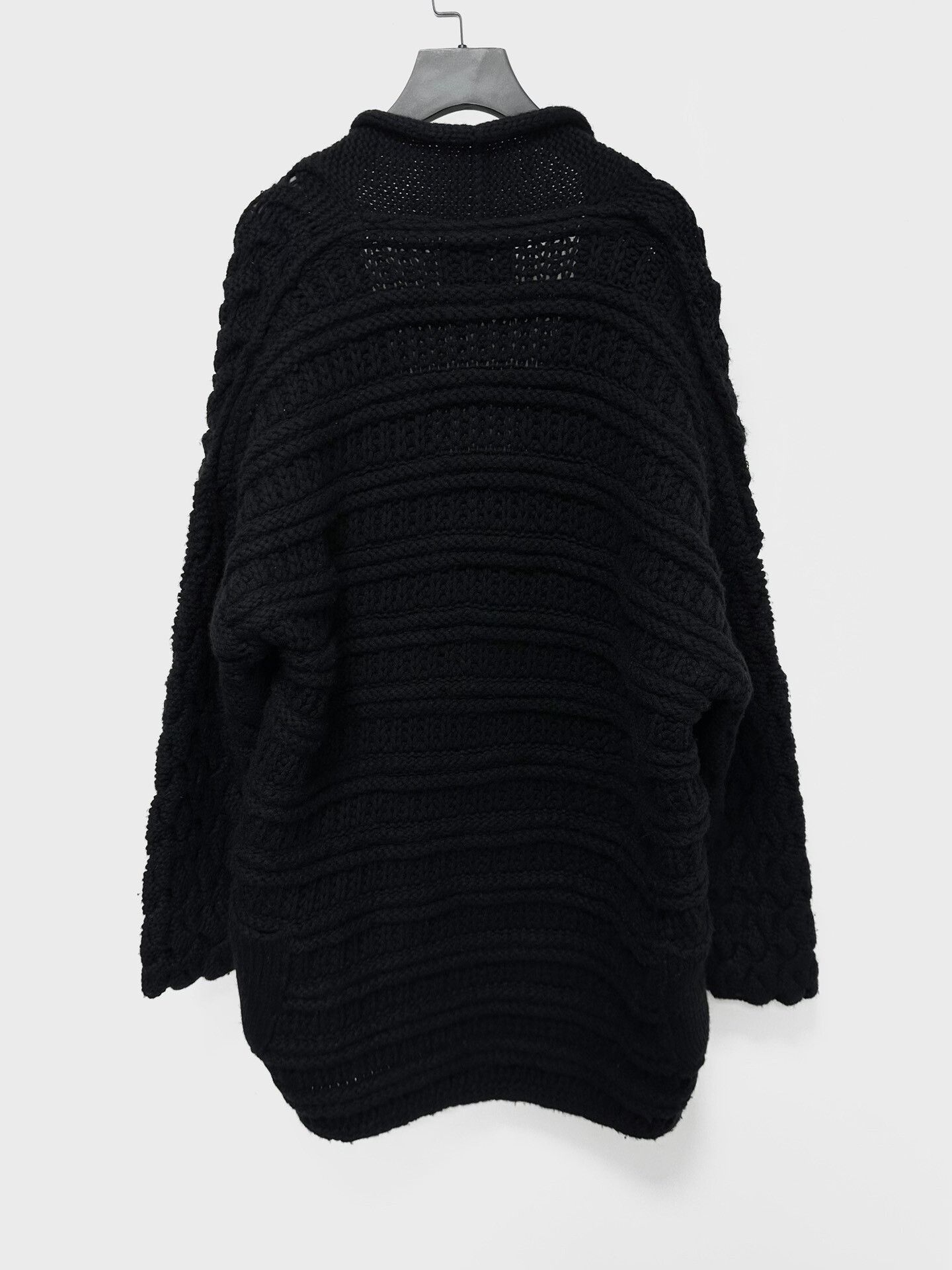 Devoa black oversized hand-knitted cashmere jacket Size US M / EU 48-50 / 2 - 3 Thumbnail