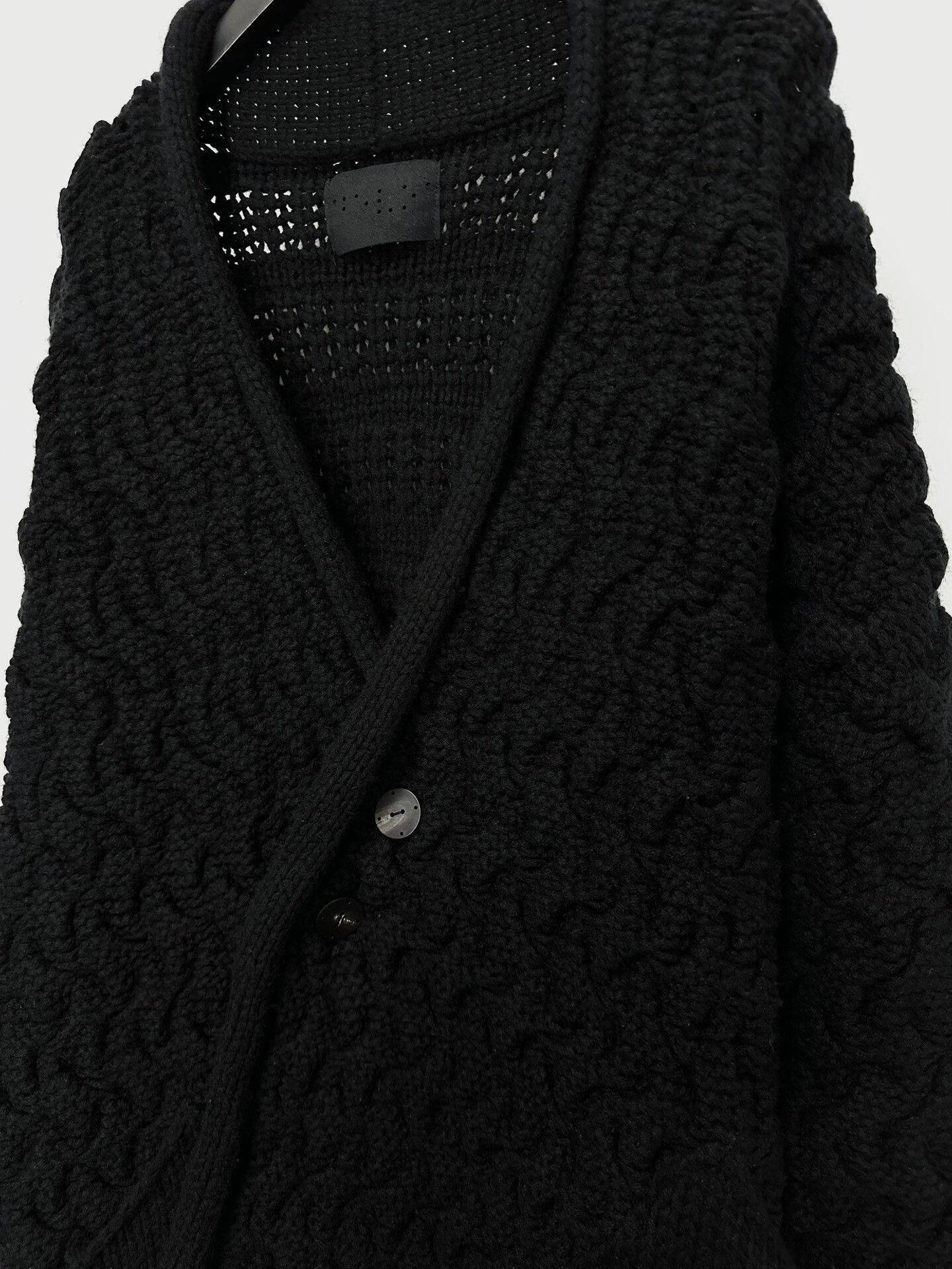 Devoa black oversized hand-knitted cashmere jacket Size US M / EU 48-50 / 2 - 7 Thumbnail